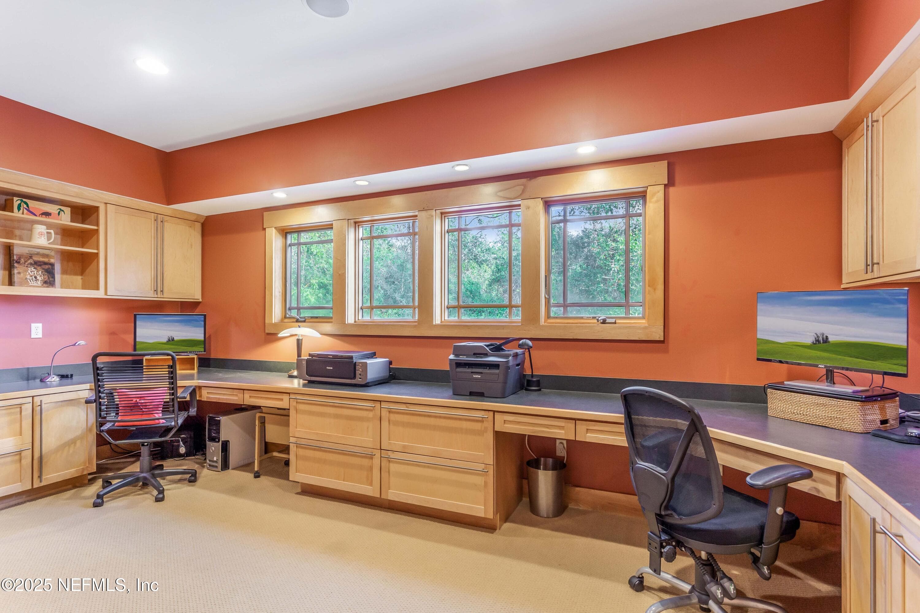 At home office with built-in shelving. — 940564 OLD NASSAUVILLE Road, Fernandina Beach, FL 32034