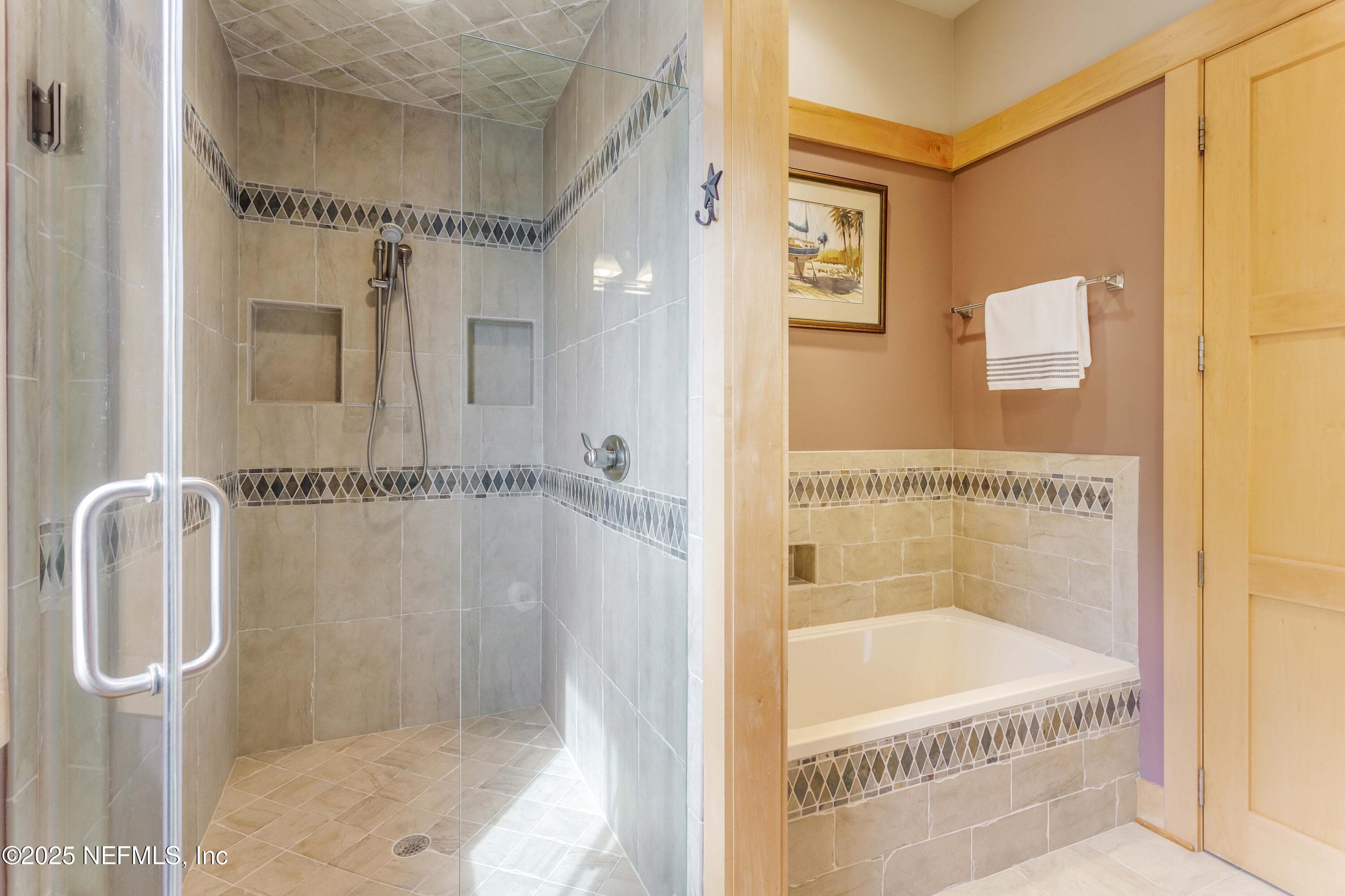Guest bath shower and soaking tub. — 940564 OLD NASSAUVILLE Road, Fernandina Beach, FL 32034
