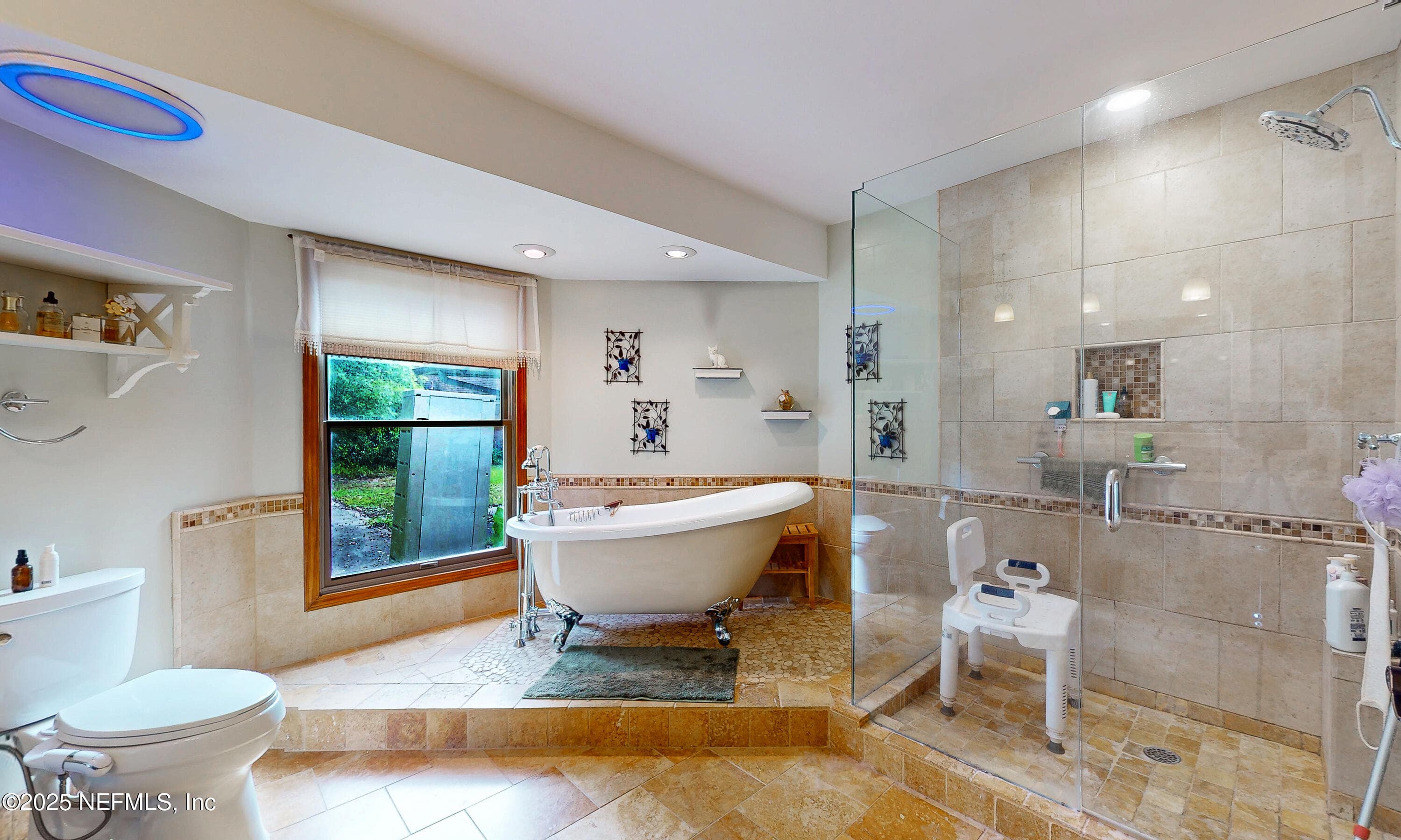 Owner's bath with custom shower and claw foot tub — 2860 RAVINES Road, Middleburg, FL 32068