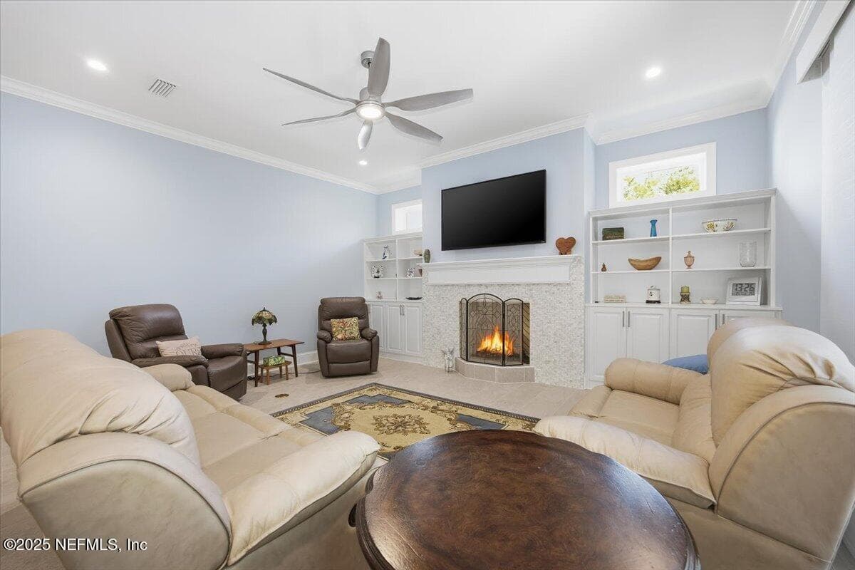 Tons of cabinets and shelves in this roomy and comfortable living room / great room. — 4 SUMMER Court, Jacksonville Beach, FL 32250