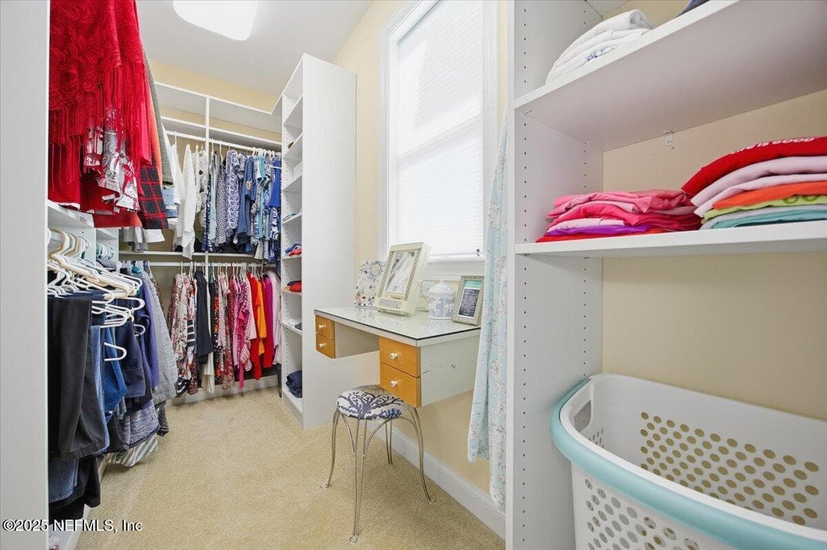 Large closet. Motion detector lights come on when you enter! Lots of shelves, hamper space. and a window! — 4 SUMMER Court, Jacksonville Beach, FL 32250