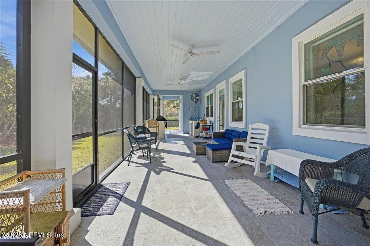 HUGE Catio/ patio with screened in top of the line screening (Impact Enclosures) and a summer kitchen also designed by them. — 4 SUMMER Court, Jacksonville Beach, FL 32250