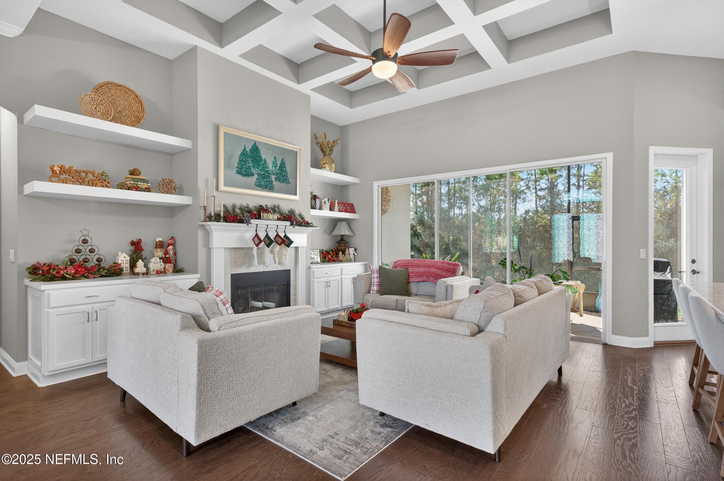 Living room with custom built-ins. — 2752 TARTUS Drive, Jacksonville, FL 32246
