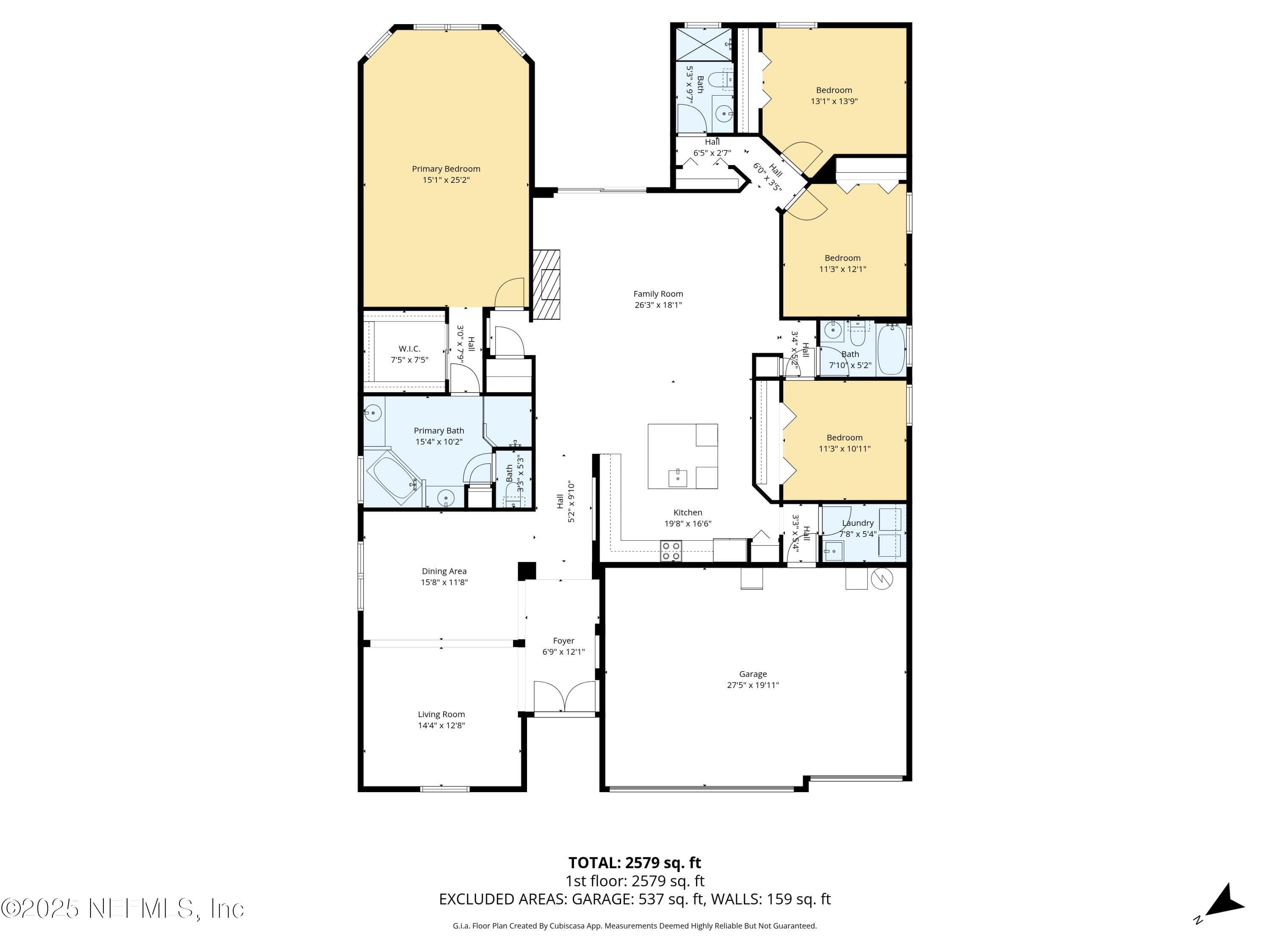 Floor Plan with Room Dimensions — 85428 SAGAPONACK Drive, Fernandina Beach, FL 32034
