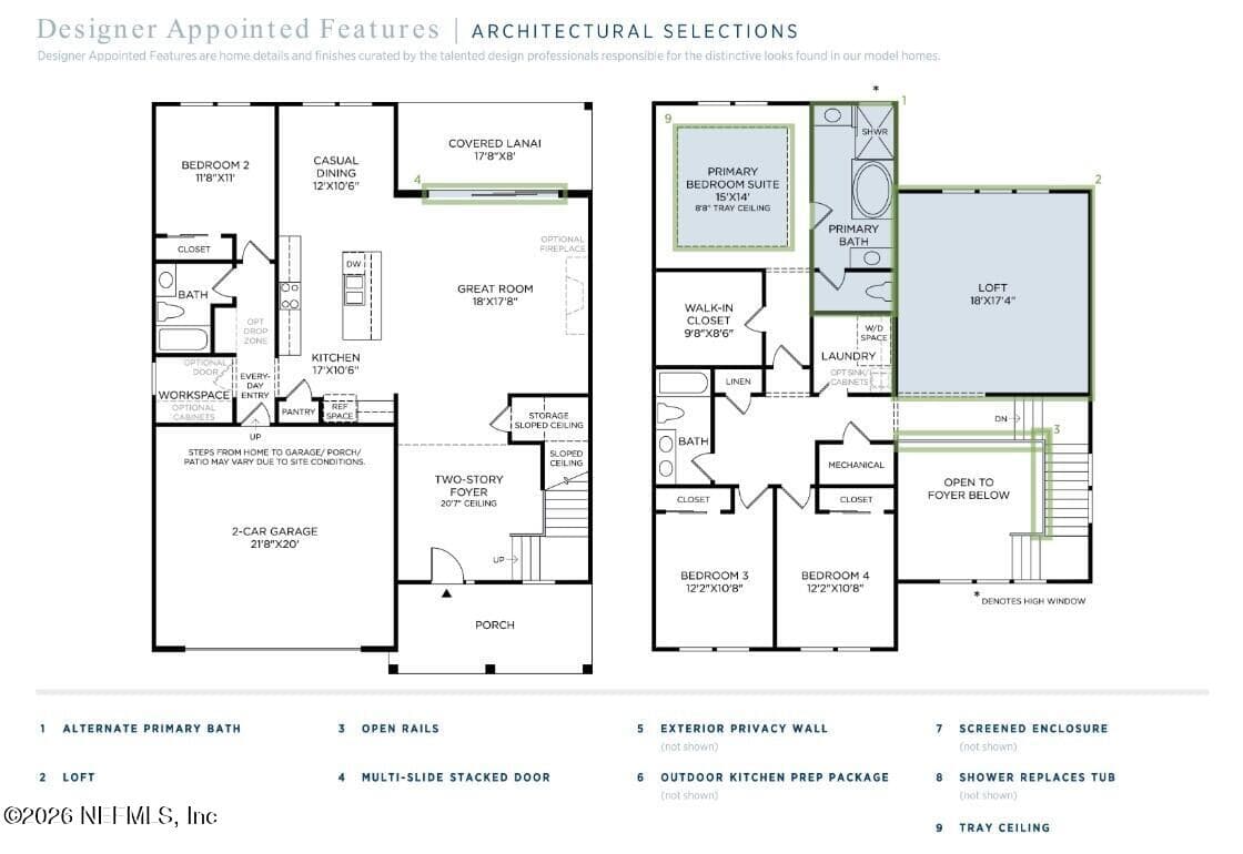 Floor Plan Selections — 155 STILLWATER Drive, Flagler Beach, FL 32136