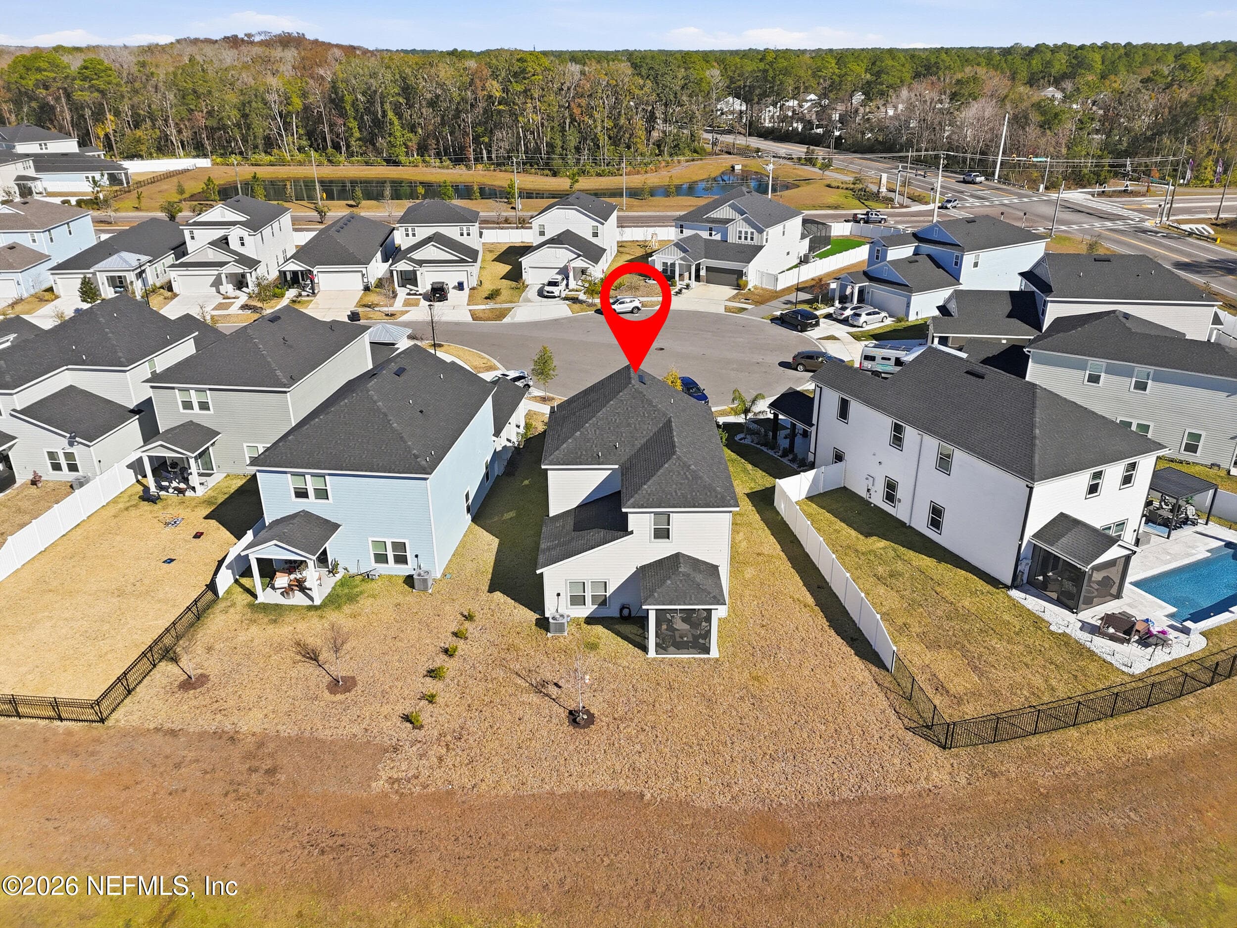 Ariel view of the neighborhood showing proximity to the ocean — 95252 TERRIS Way, Fernandina Beach, FL 32034