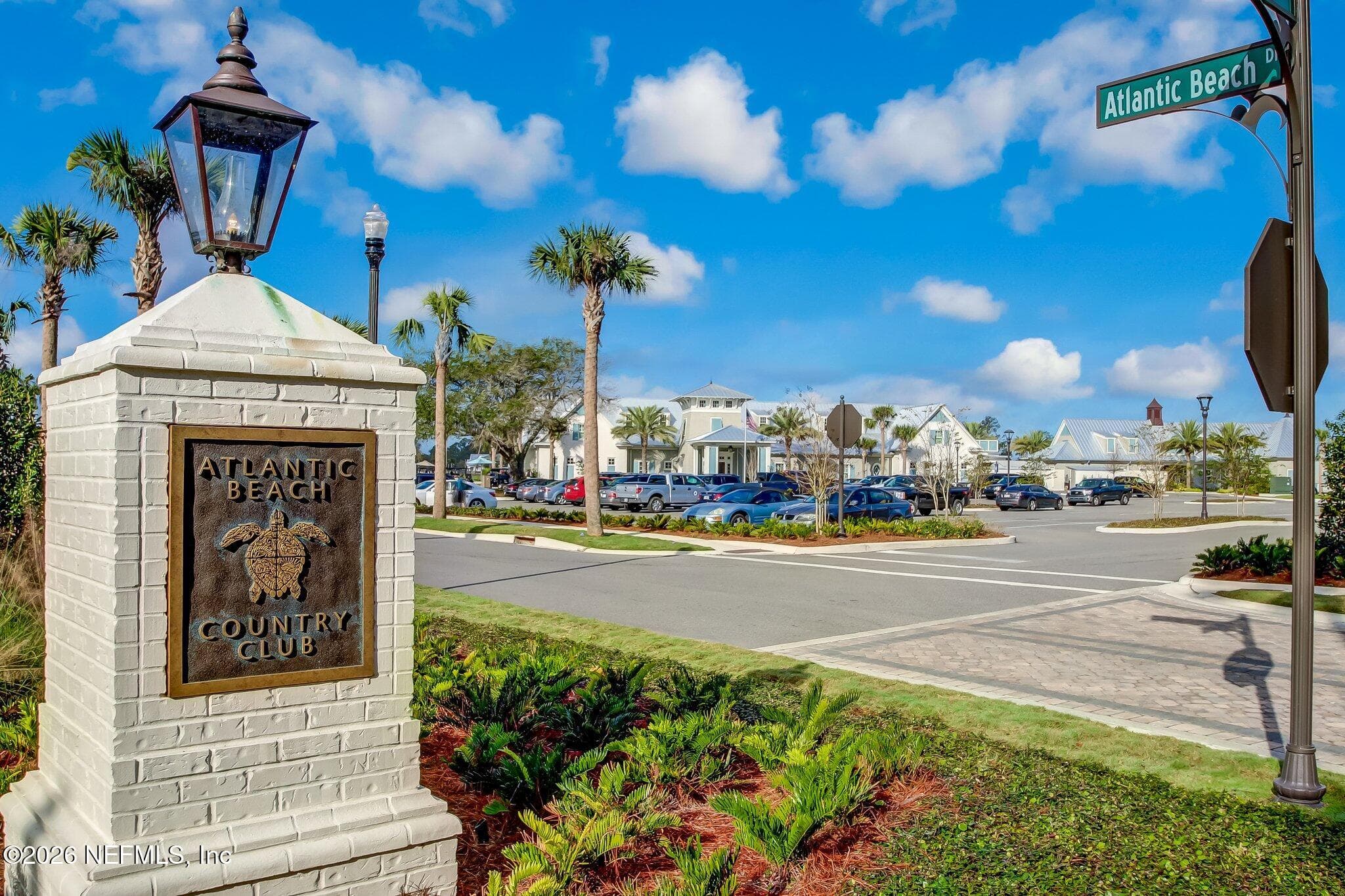 Atlantic Beach Country Club entry signage at streetscape. — 568 TIMBER BRIDGE Lane, Atlantic Beach, FL 32233