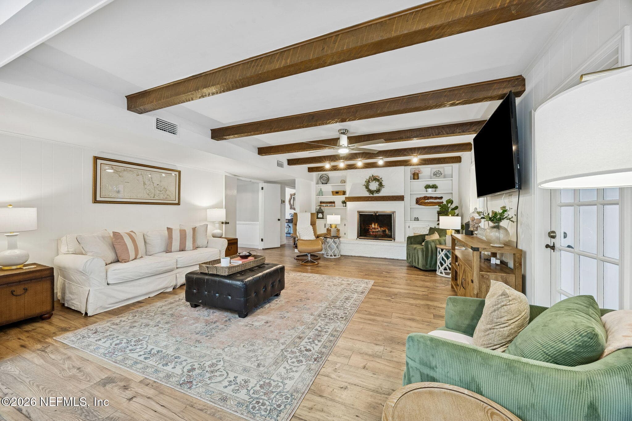 Family Room with Beam Ceiling — 8012 SHADY GROVE Road, Jacksonville, FL 32256