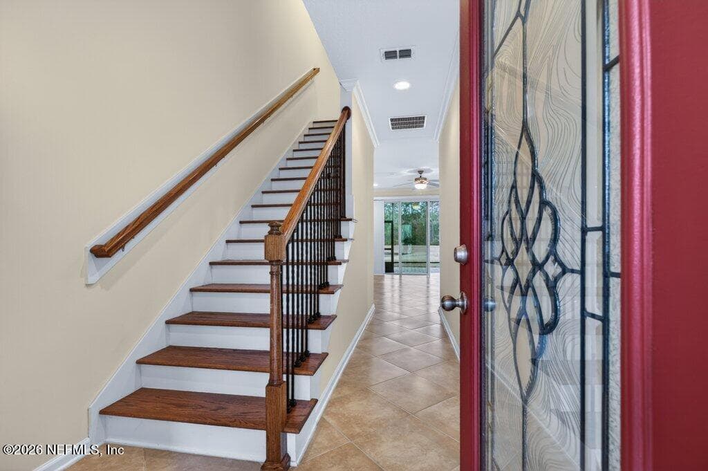 Proceeding inside, pass by the upgraded staircase — 132 MAGNOLIA CREEK Walk, Ponte Vedra, FL 32081