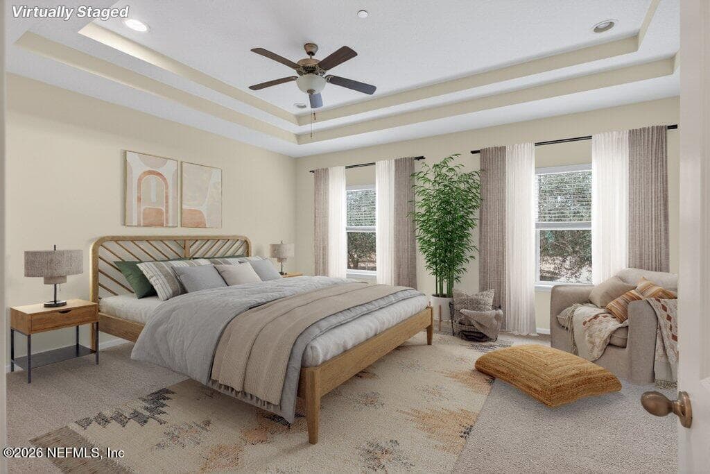 Virtually staged master bedroom — 132 MAGNOLIA CREEK Walk, Ponte Vedra, FL 32081