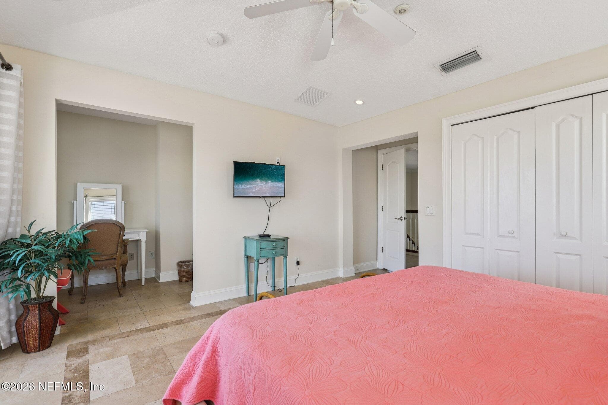 Bedroom 2 is located on the 3rd floor across from primary and has its own desk area — 2941 S PONTE VEDRA Boulevard, Ponte Vedra Beach, FL 32082