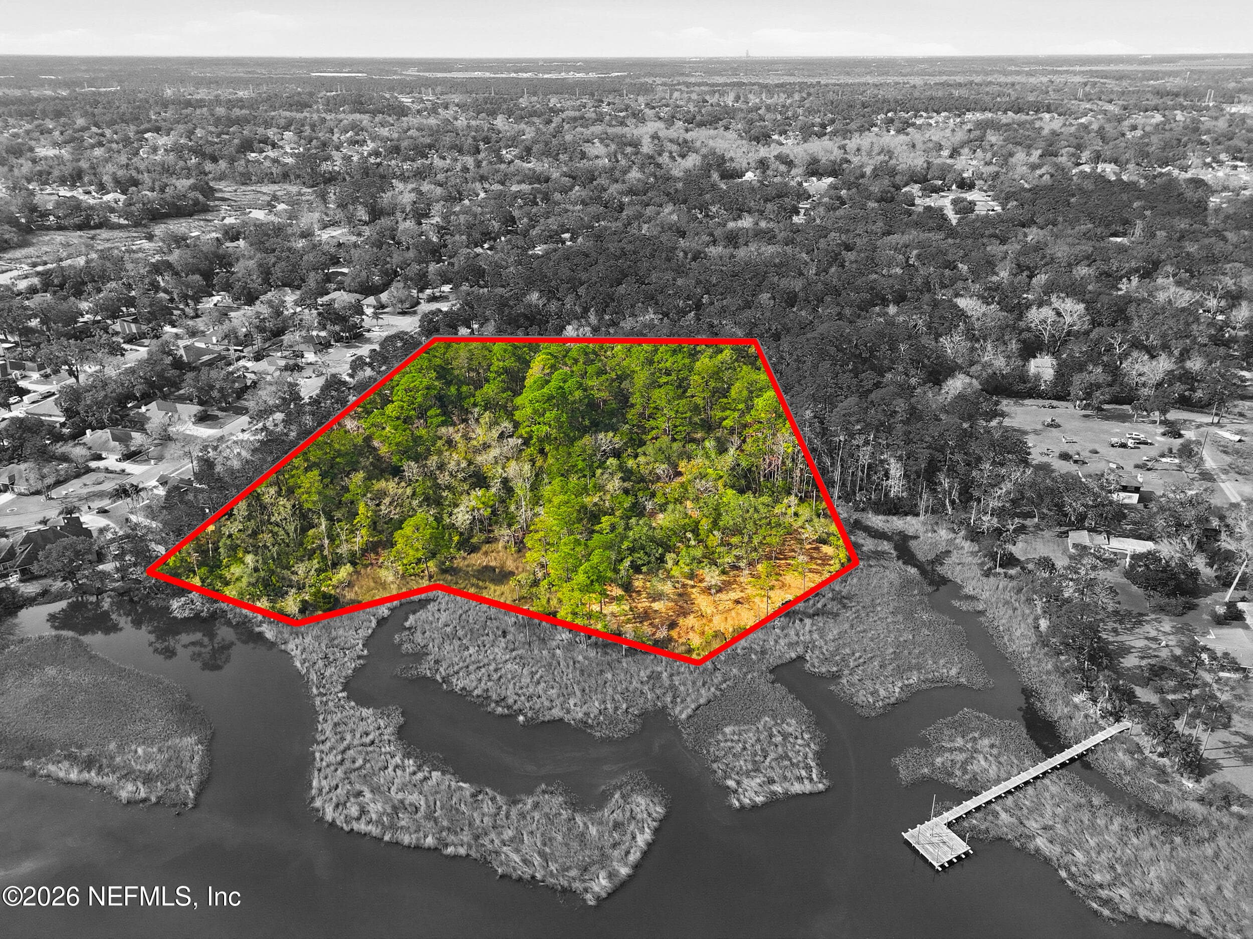 Aerial view outlined. — 2 QUINLAN RIDGE Lane E, Jacksonville, FL 32225