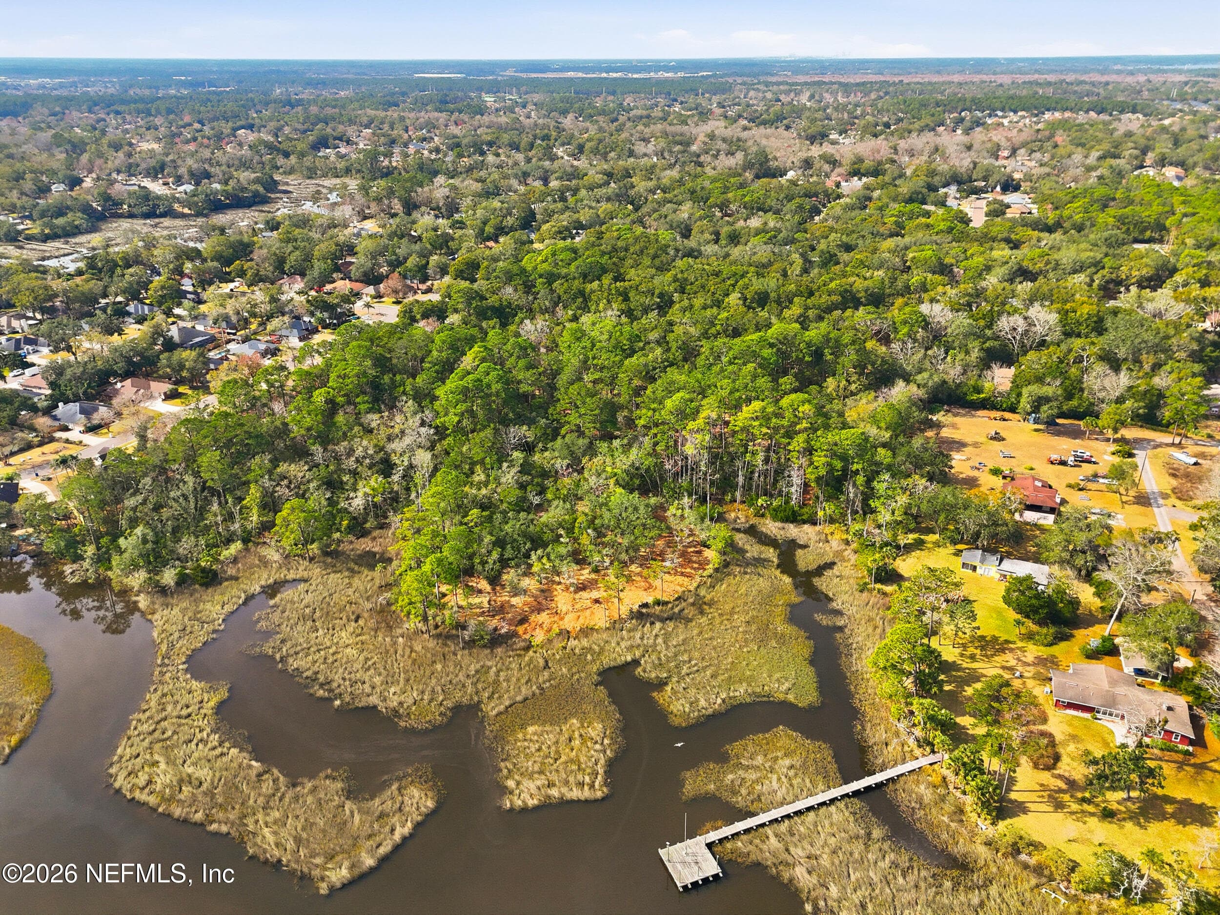 Aerial view showcasing dock potential. — 2 QUINLAN RIDGE Lane E, Jacksonville, FL 32225