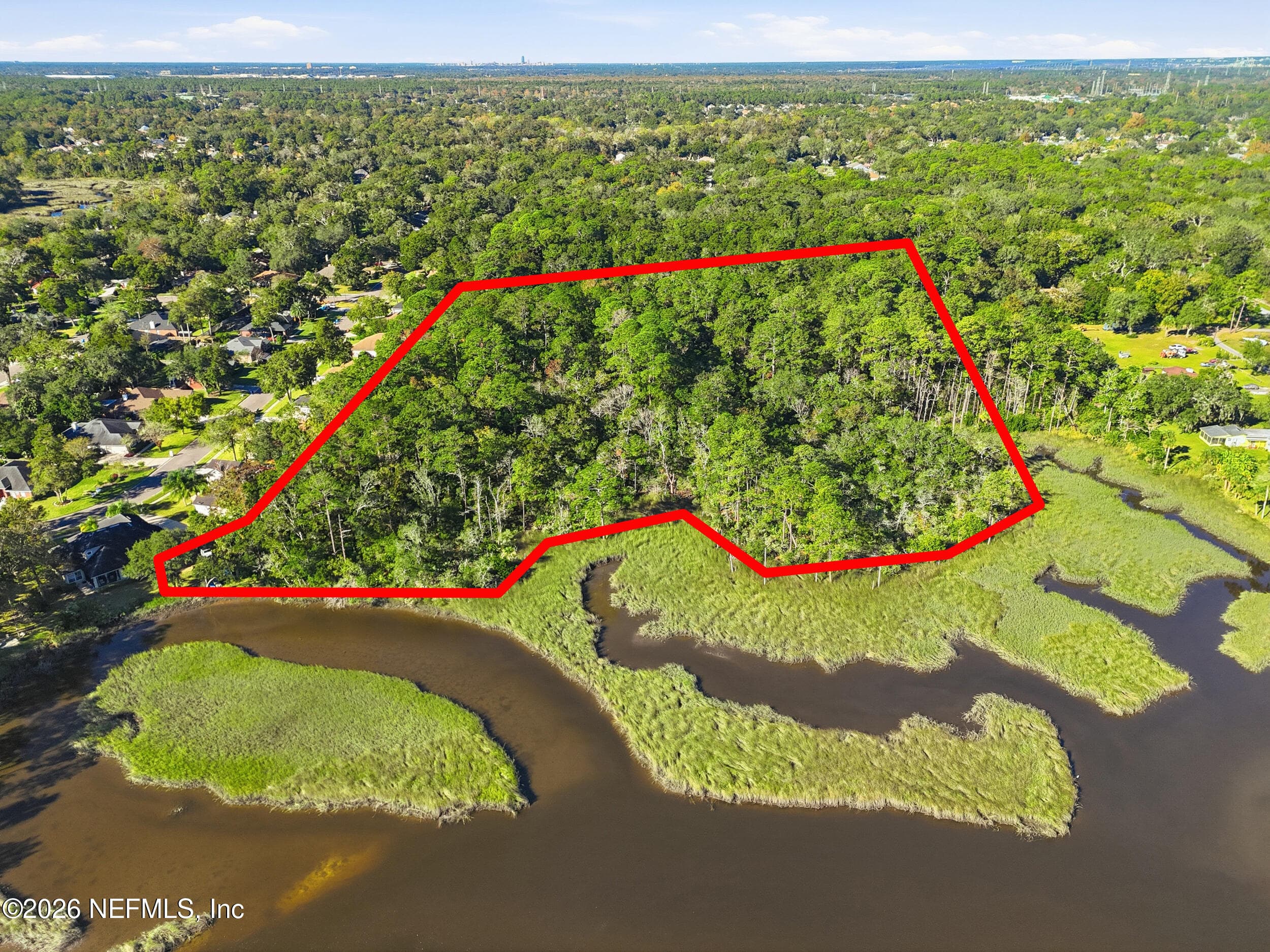 Outline of entire property from Mount Pleasant Creek vantage point. — 3 QUINLAN RIDGE Lane E, Jacksonville, FL 32225