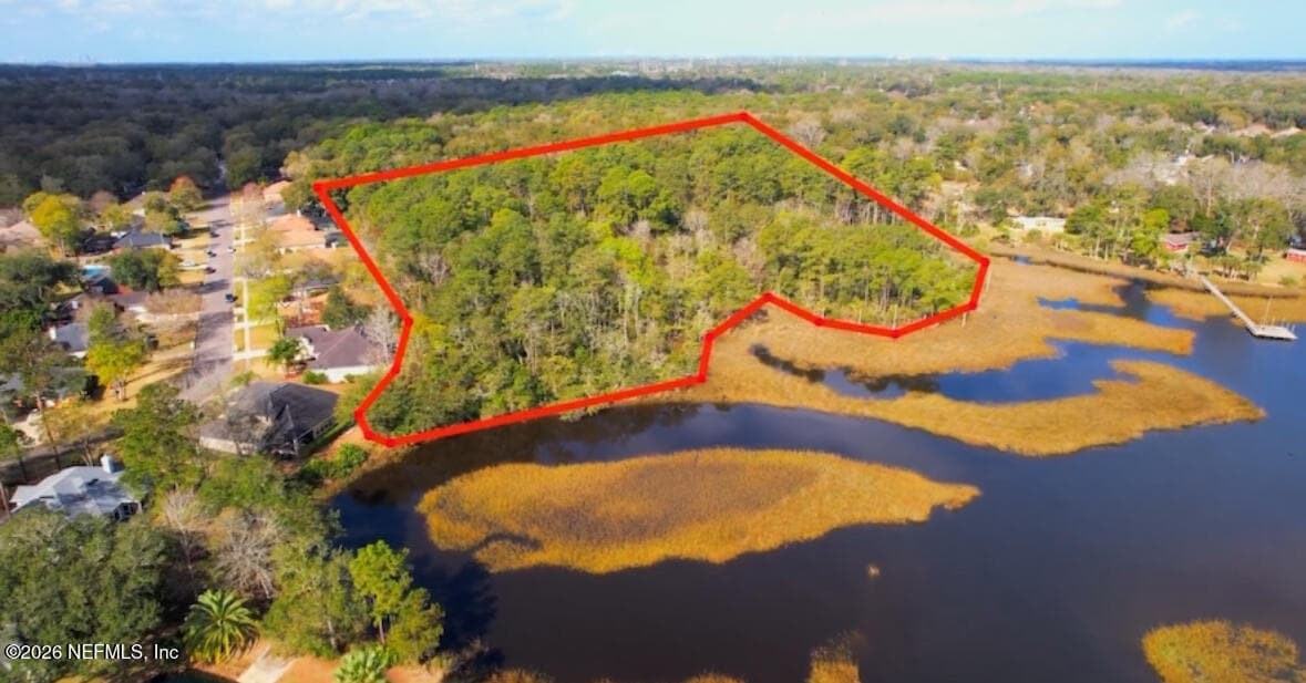 Aerial view and outline of entire property from Mount Pleasant Creek. — 3 QUINLAN RIDGE Lane E, Jacksonville, FL 32225