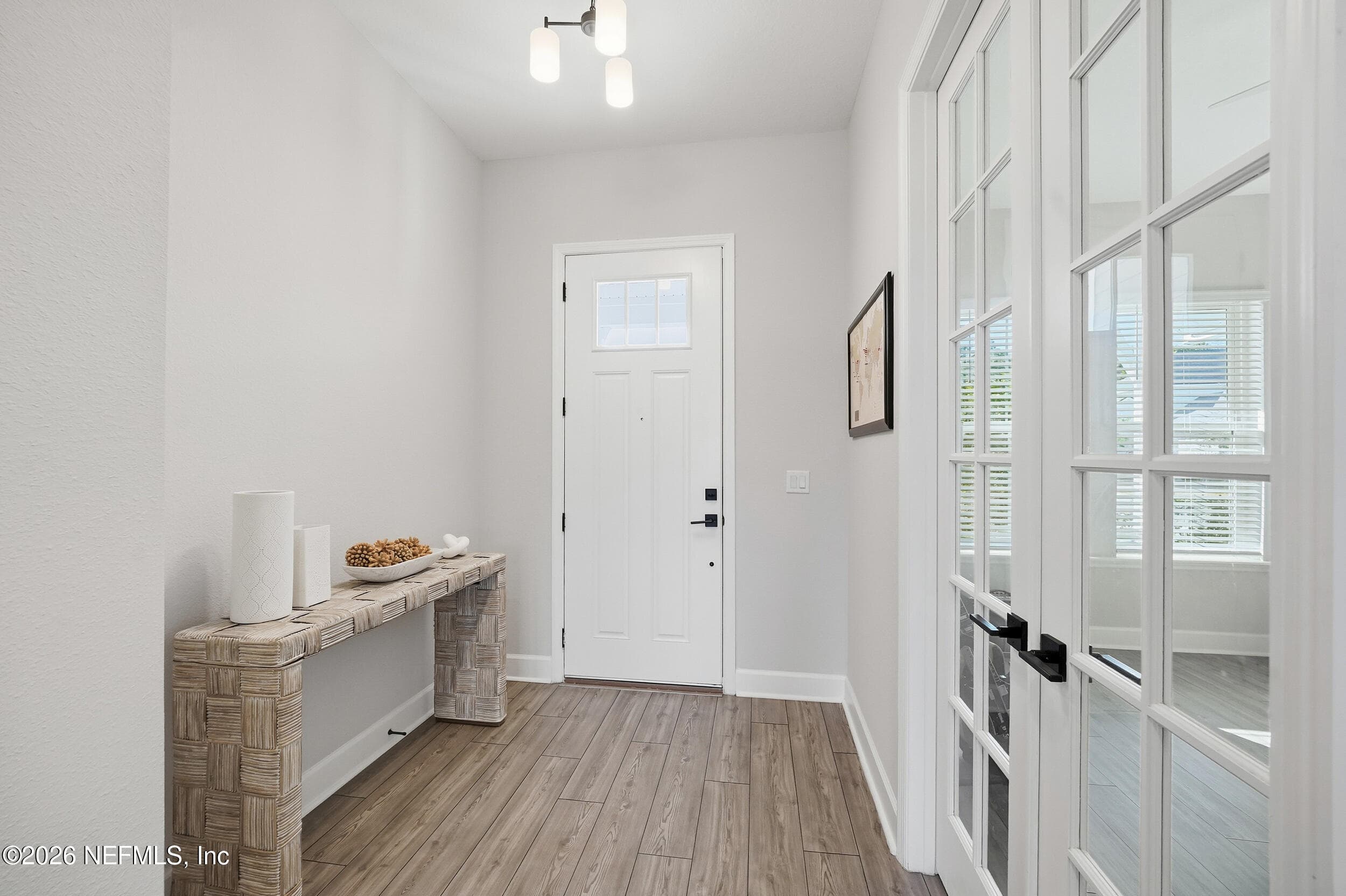 Foyer with Designer Lighting and Luxury Vinyl Plank Flooring — 255 SETTLERS LANDING Drive, Ponte Vedra, FL 32081