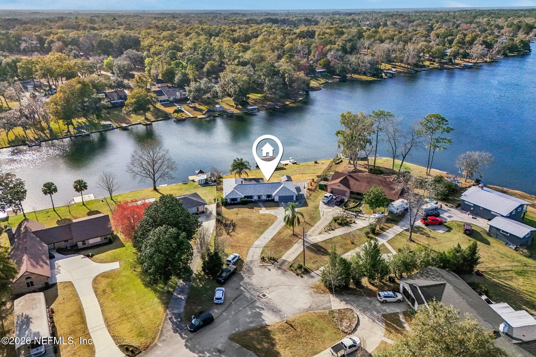 Lake frontage and private dock — 244 JESSIE LEE Court, Green Cove Springs, FL 32043