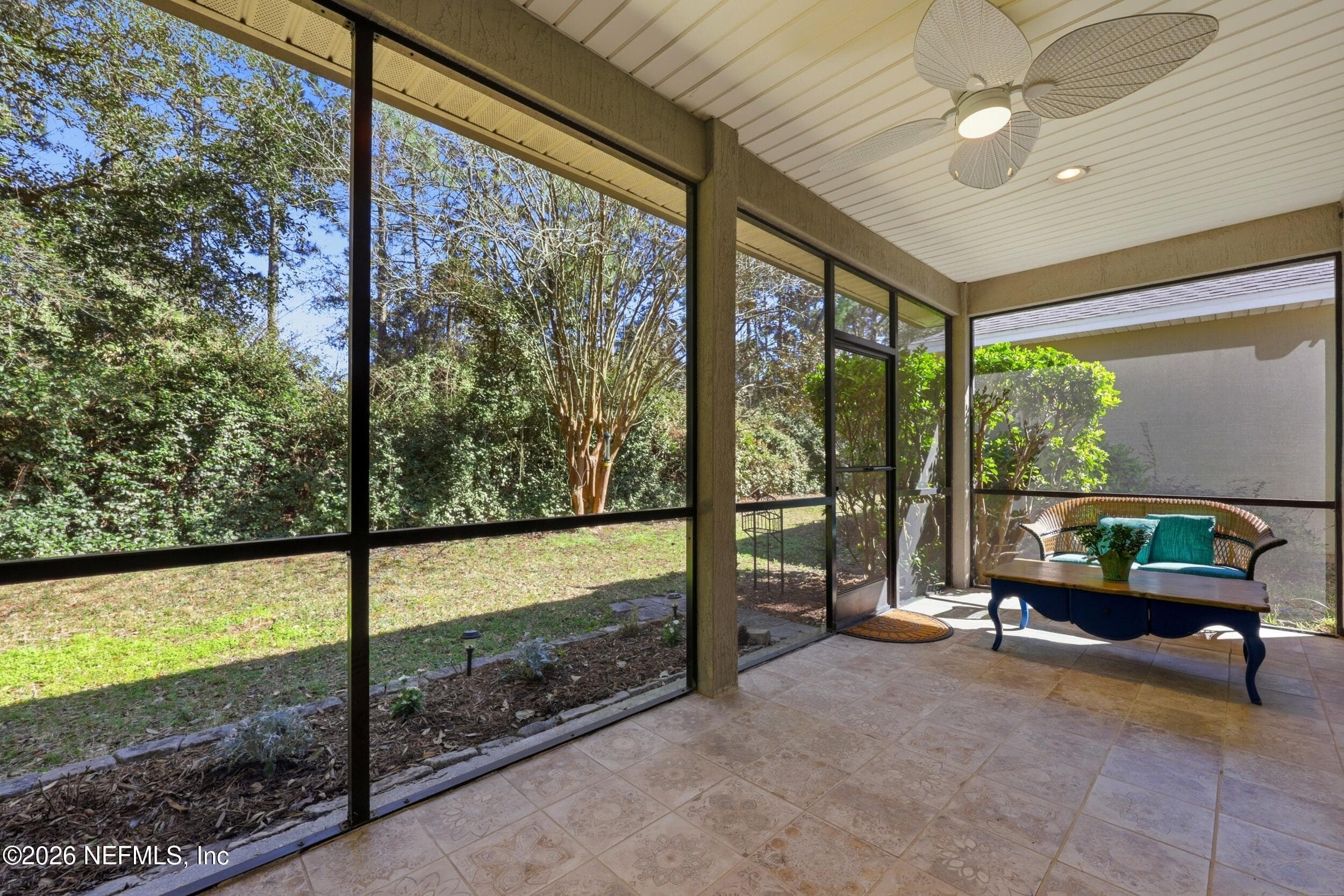 Enclosed, screened patio — 96177 LONG BEACH Drive, Fernandina Beach, FL 32034