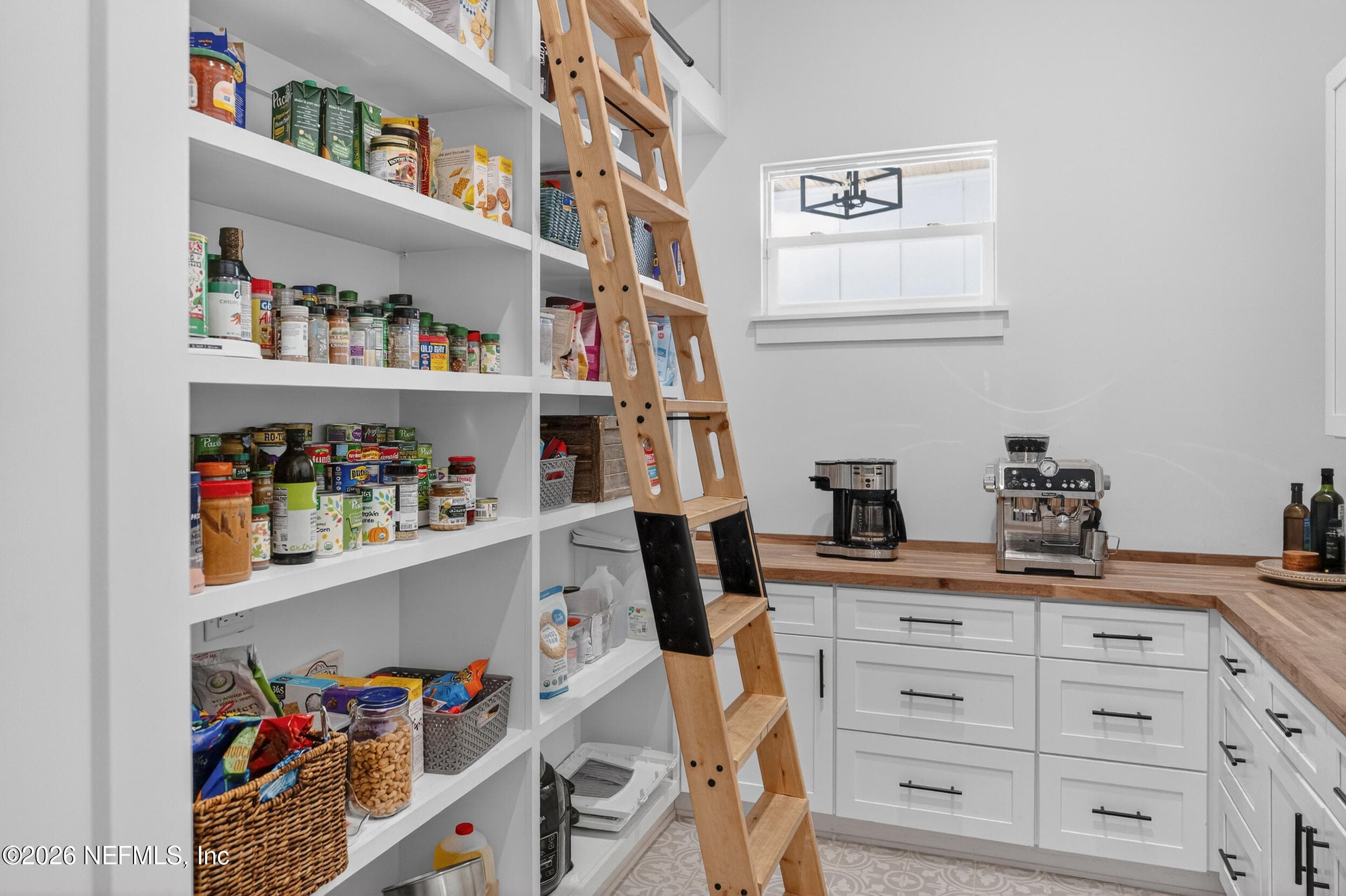 Pantry with coffee bar and additional refrigerator — 10800 COUNTY ROAD 13 N, St. Augustine, FL 32092