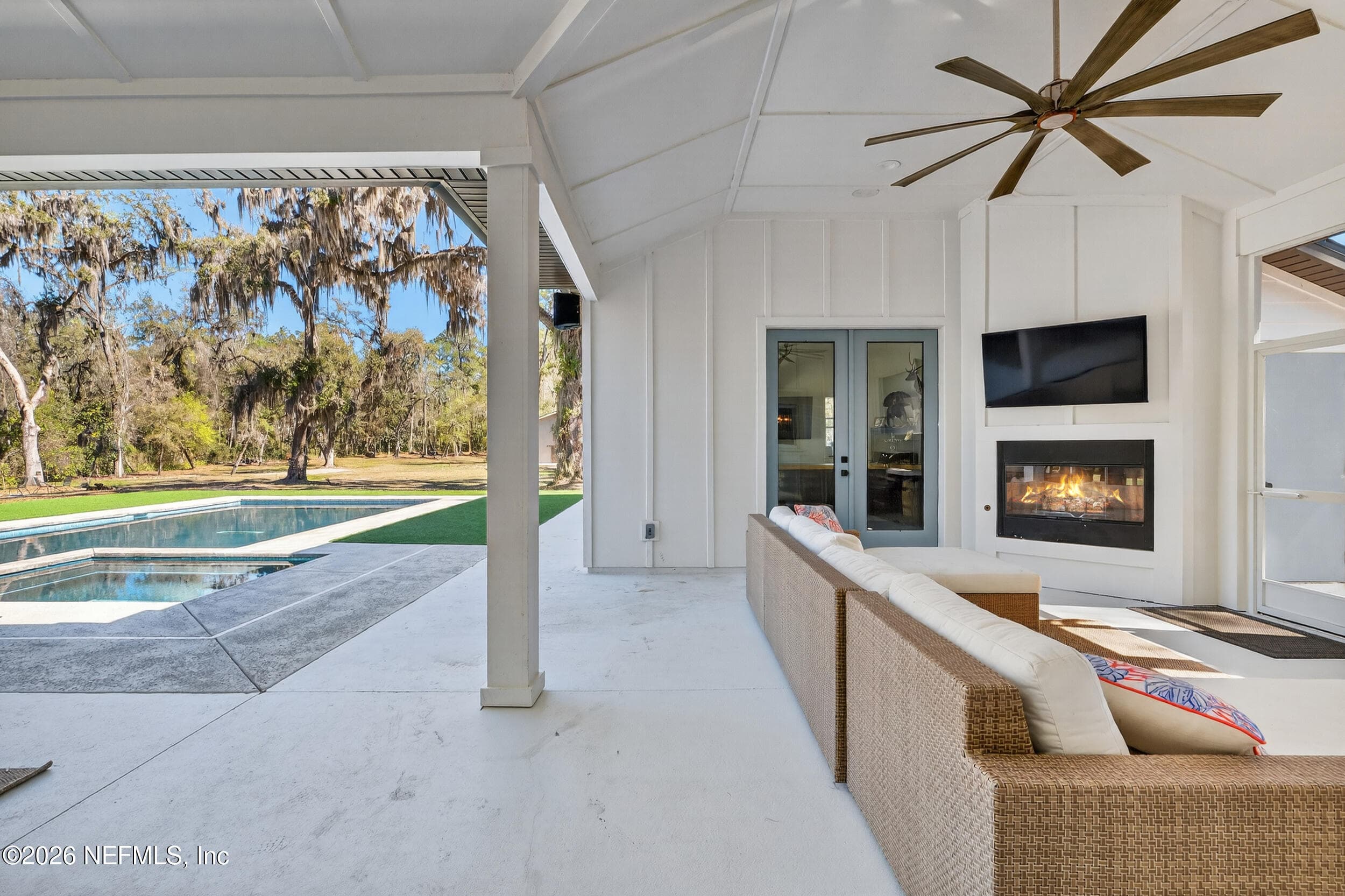 Those double doors go to pool house/man cave — 10800 COUNTY ROAD 13 N, St. Augustine, FL 32092