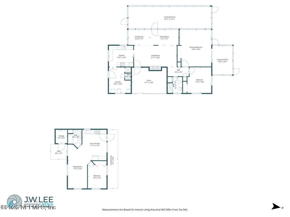 Floor plans main house and guest house — 101 ORANGE Street, Satsuma, FL 32189