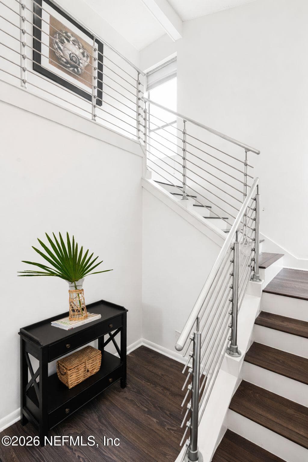Light and Bright Vaulted Foyer with Custom Made Handrail — 10150 LEISURE Lane N 23, Jacksonville, FL 32256