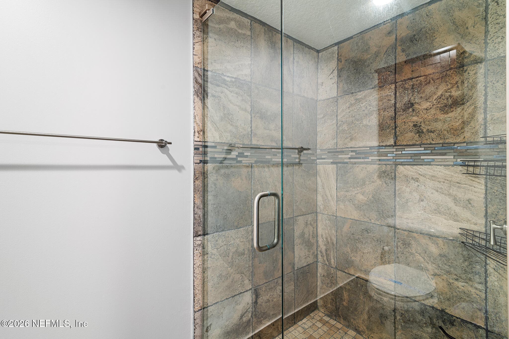 Spa-Like with Overhead Rain Shower and Custom Glass — 10150 LEISURE Lane N 23, Jacksonville, FL 32256