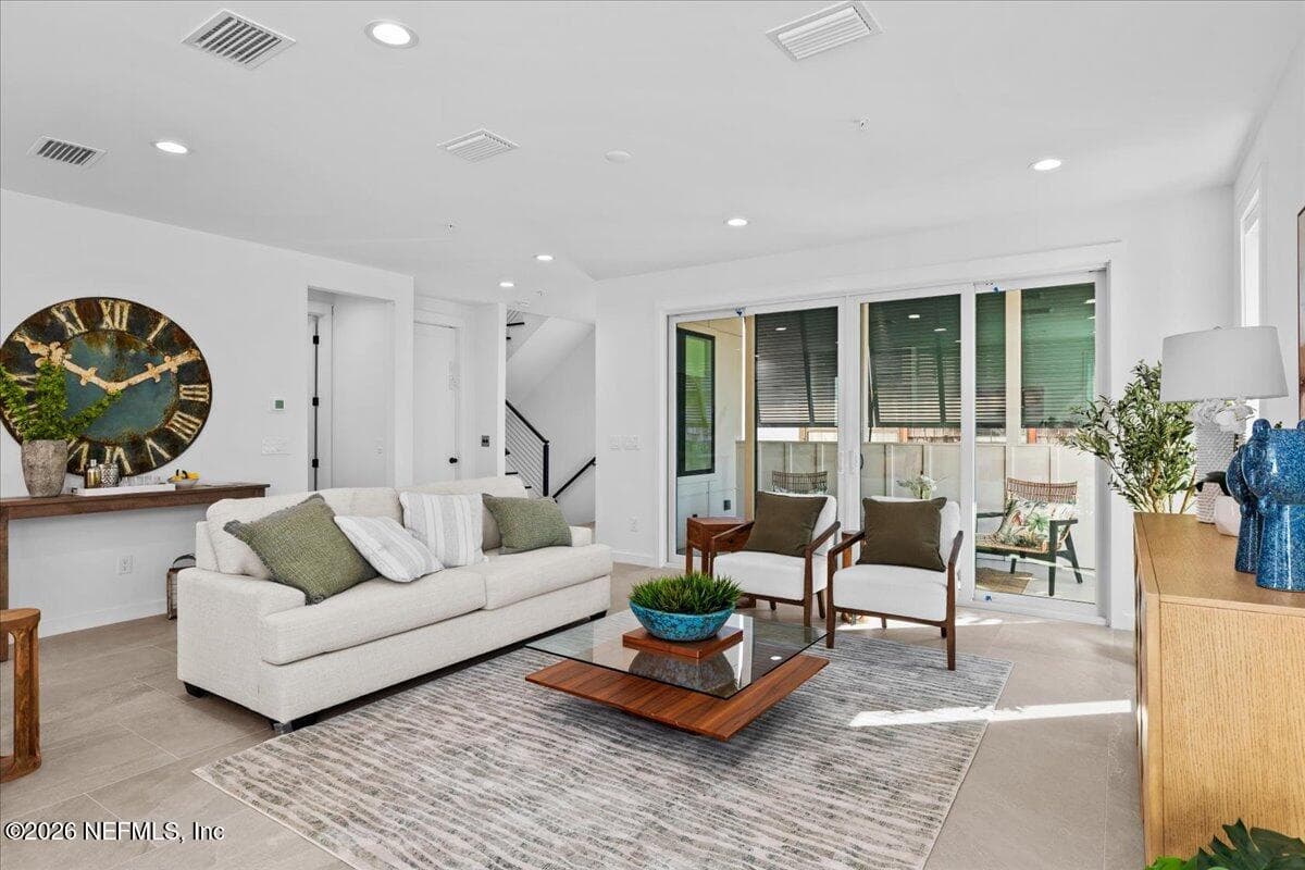 Living Room & Outside Balcony — 118 13TH Avenue S 103 C, Jacksonville Beach, FL 32250