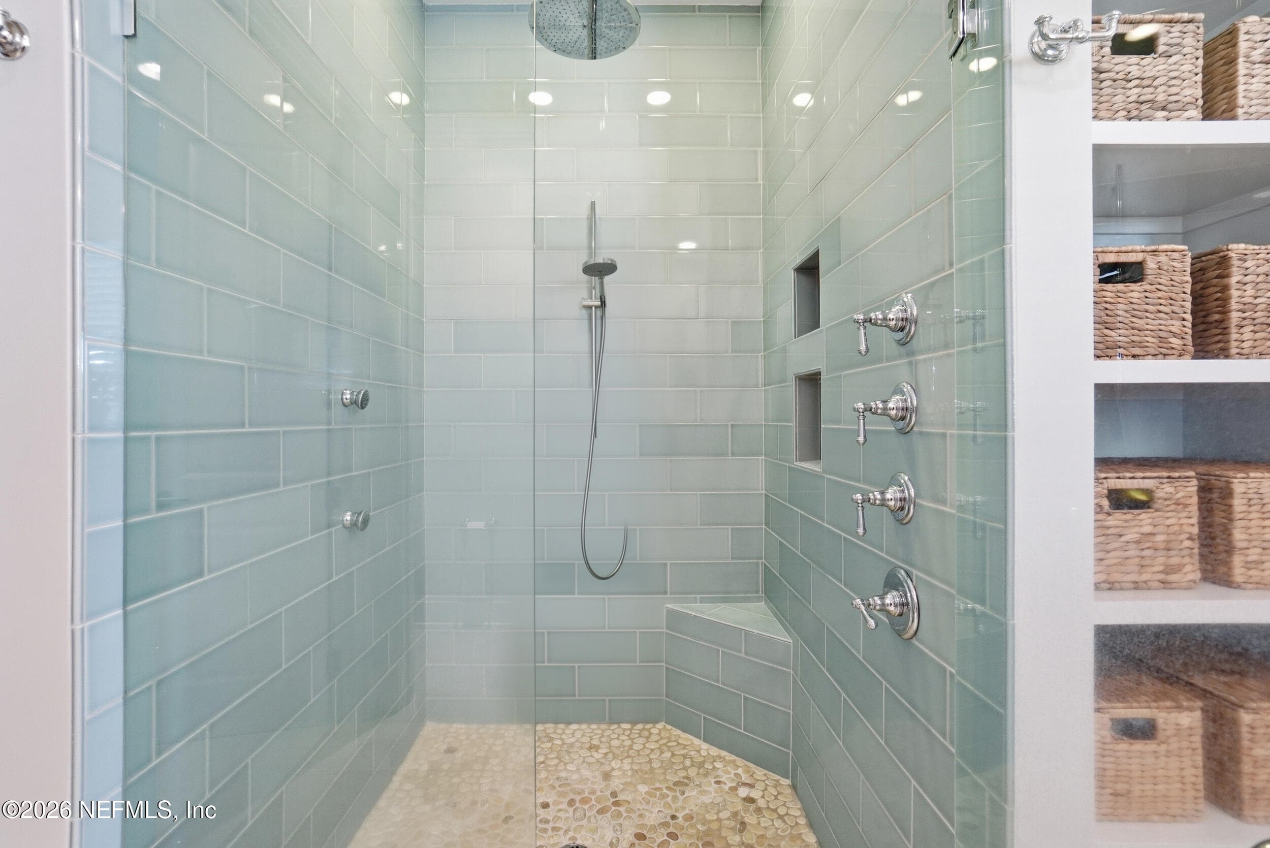 Walk-In shower with rain head — 1804 ATLANTIC BEACH Drive, Atlantic Beach, FL 32233