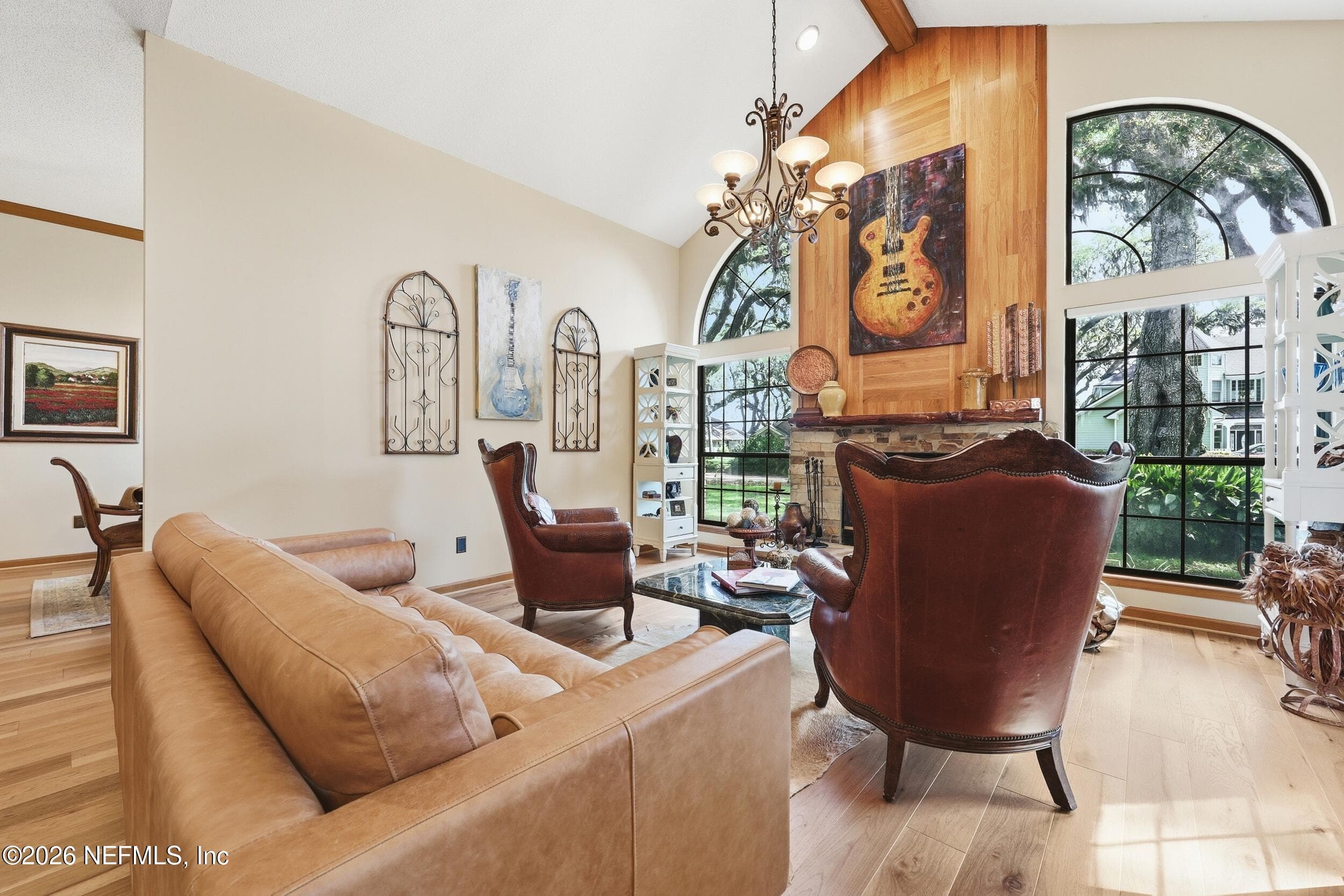 Sitting Room with Fireplace and Massive Windows — 2358 BRIDGETTE Way, Fleming Island, FL 32003