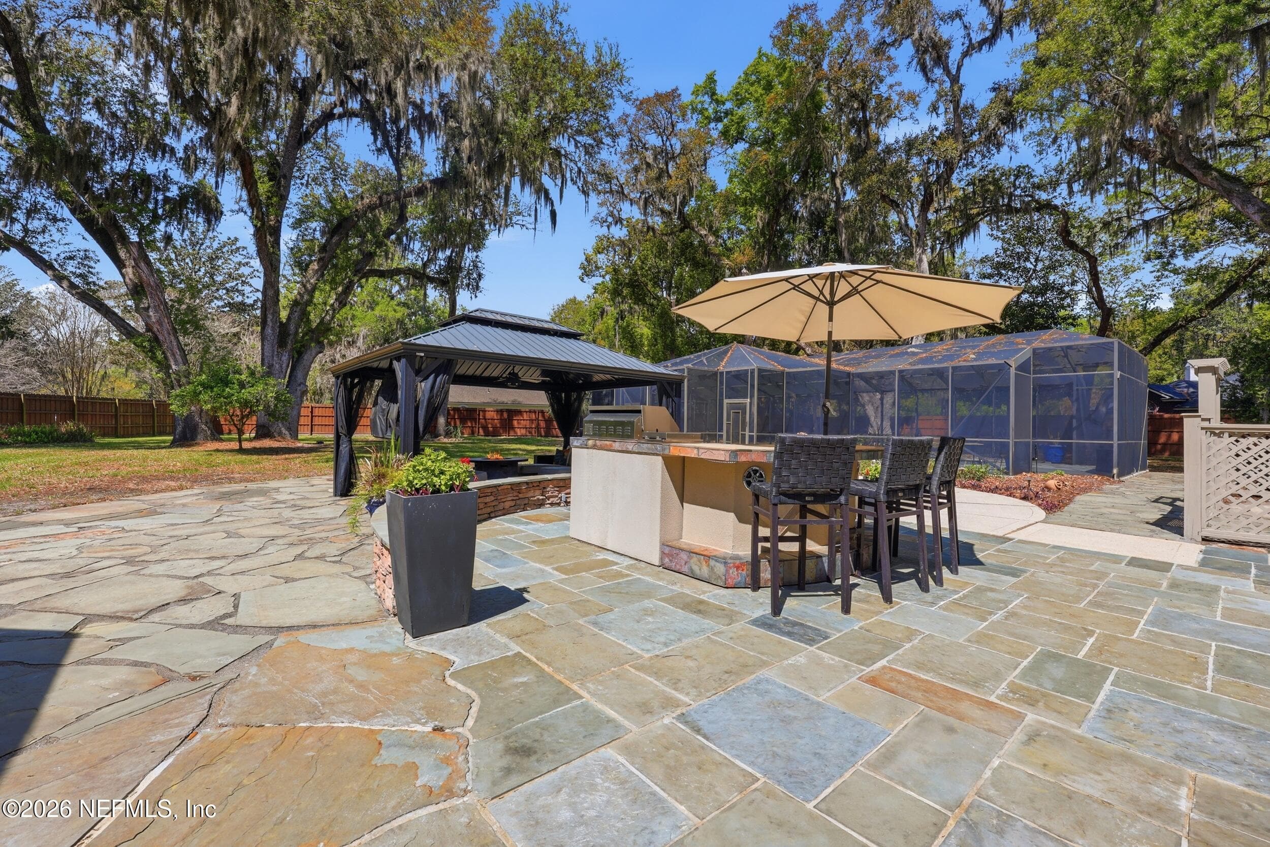 Patio View With Flagstone Pavers #2 — 2358 BRIDGETTE Way, Fleming Island, FL 32003