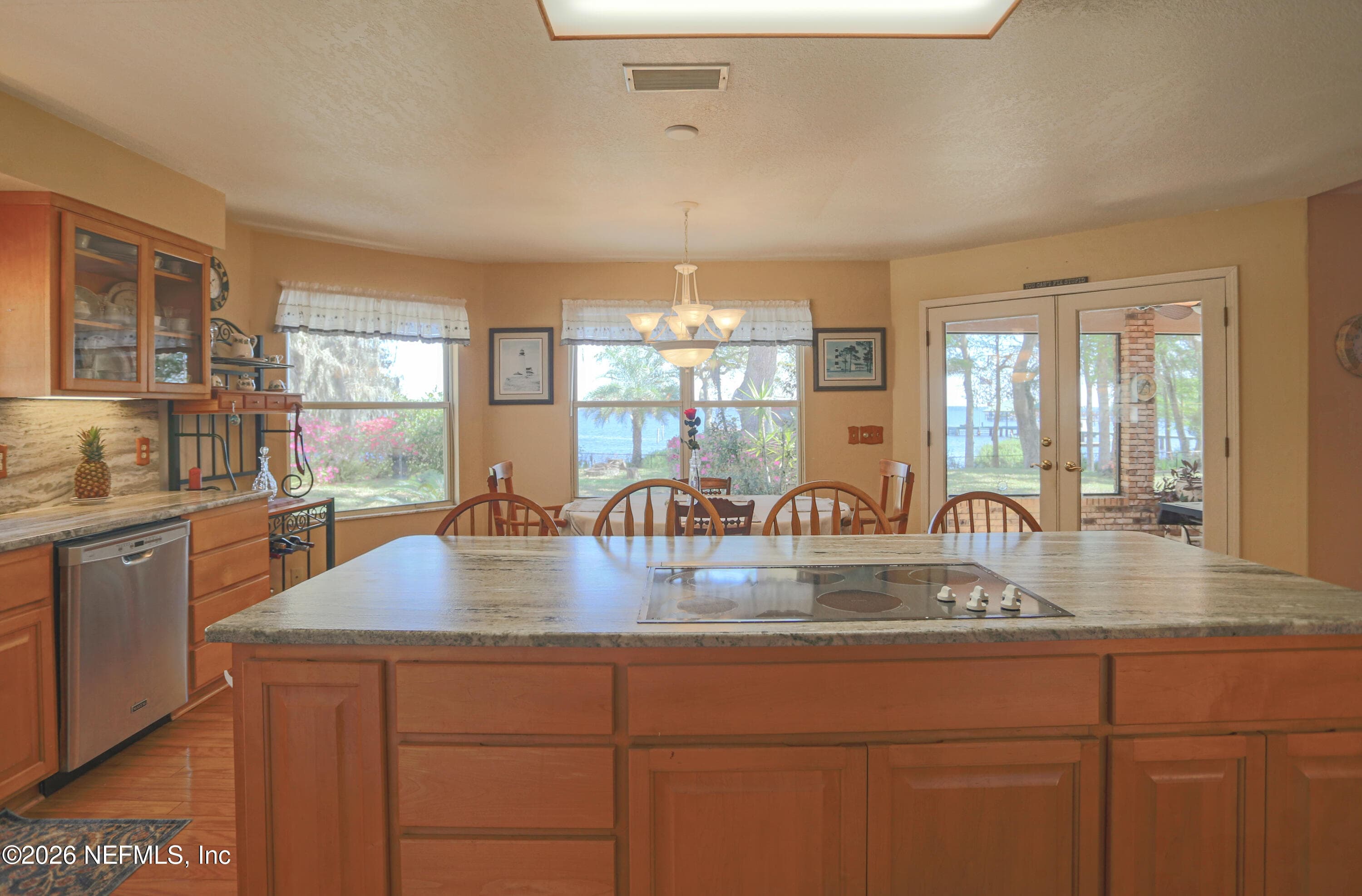 Cooktop and dishwasher overlooking breakfast nook — 524 CEDAR CREEK Road, Palatka, FL 32177