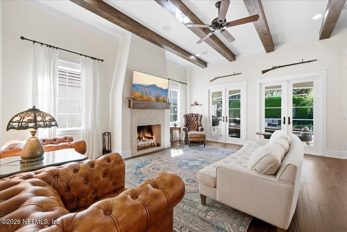 Gathering Room with Stone Trimmed Fireplace — 109 LAUREL Way, Ponte Vedra Beach, FL 32082