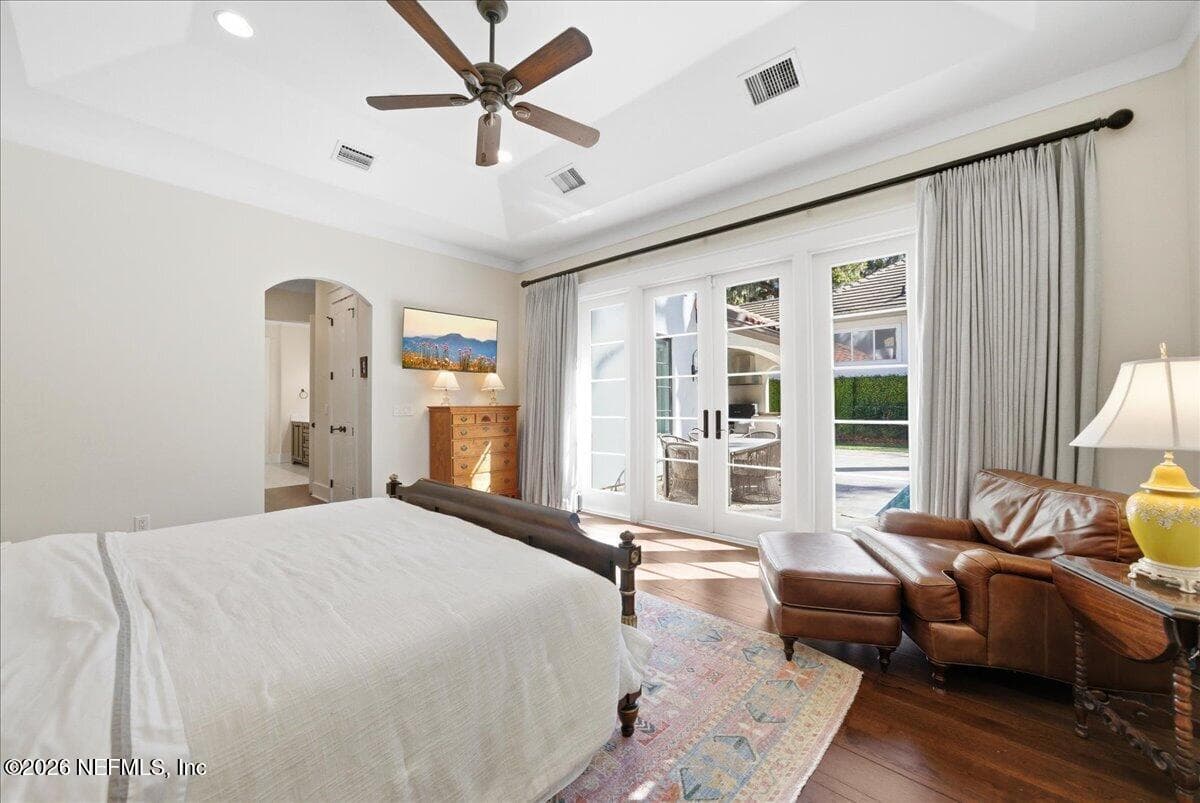 Primary Bedroom with French Doors to the pool area — 109 LAUREL Way, Ponte Vedra Beach, FL 32082