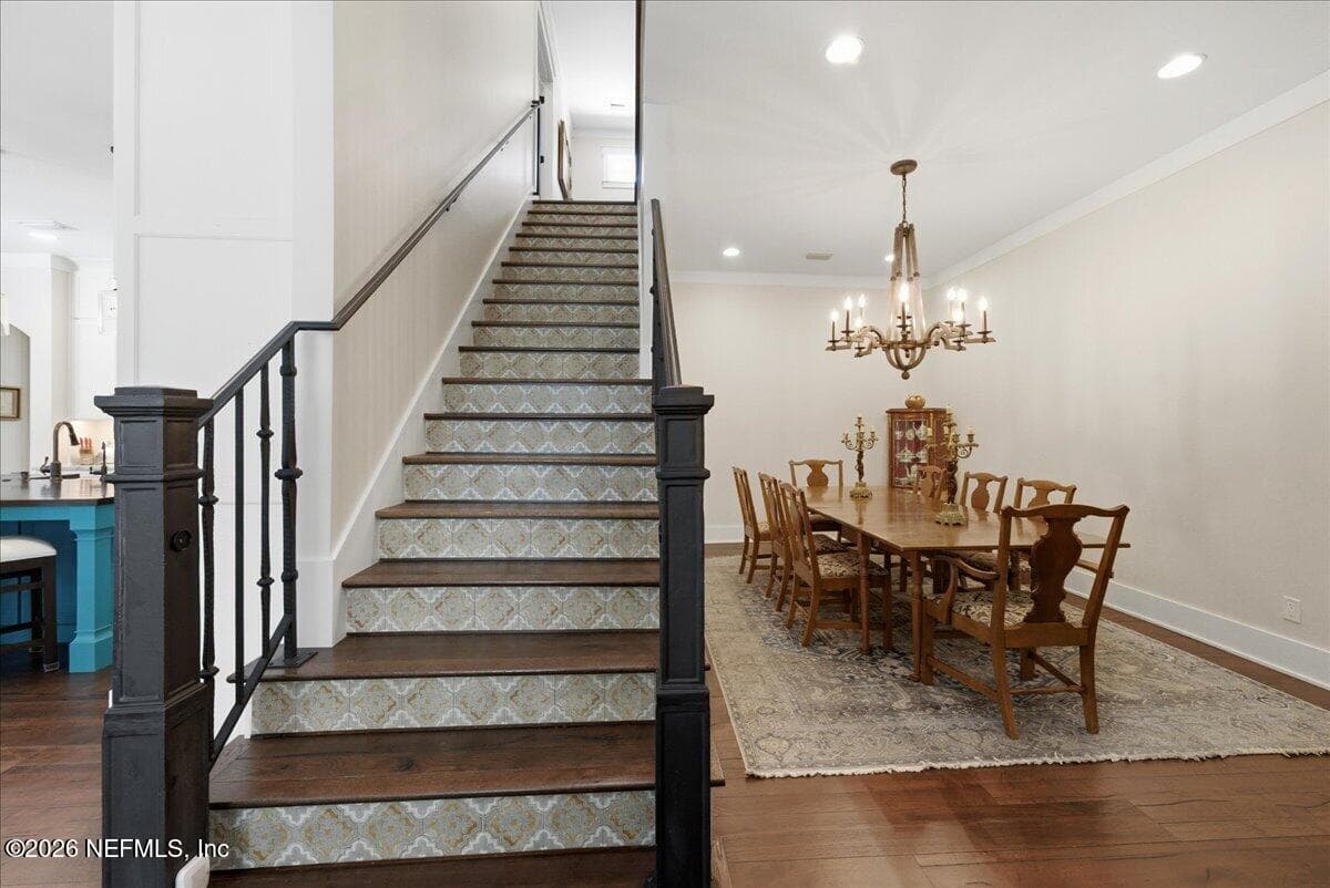 Spanish tiled trimmed stairs to the upstairs living area — 109 LAUREL Way, Ponte Vedra Beach, FL 32082