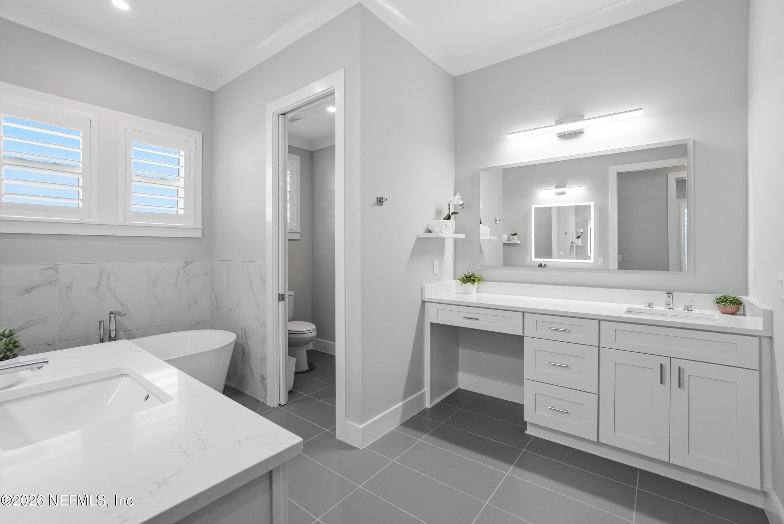 Dual Vanities, Freestanding Tub, Large Shower, Grohe Fixtures — 1717 STRAND Street, Neptune Beach, FL 32266