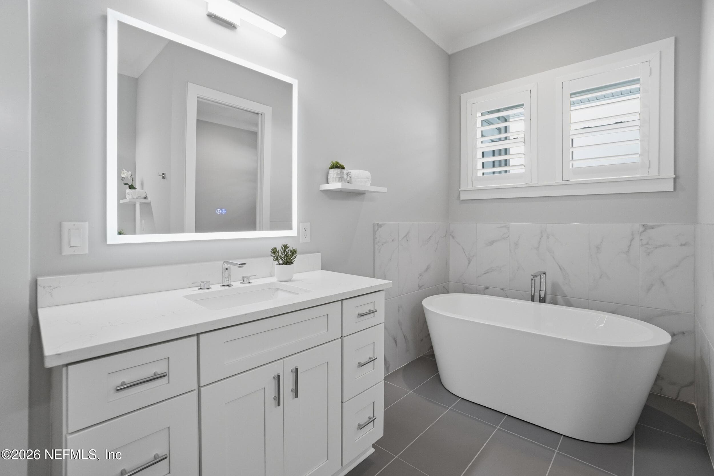 Dual Vanities, Freestanding Tub, Large Shower, Grohe Fixtures — 1717 STRAND Street, Neptune Beach, FL 32266