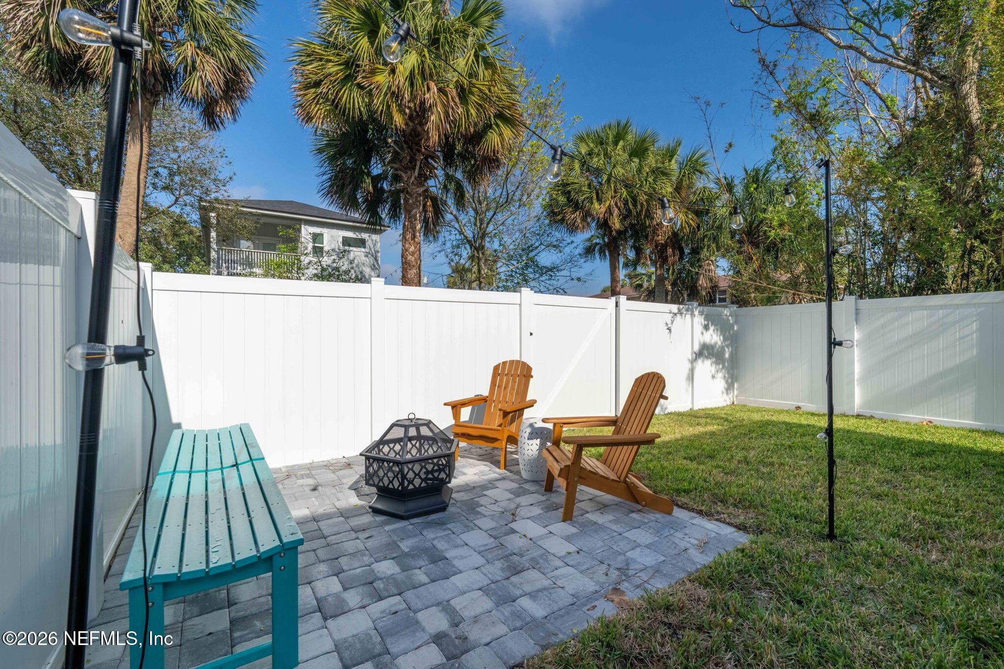 Backyard patio with fire-pit — 921 2ND Avenue S, Jacksonville Beach, FL 32250