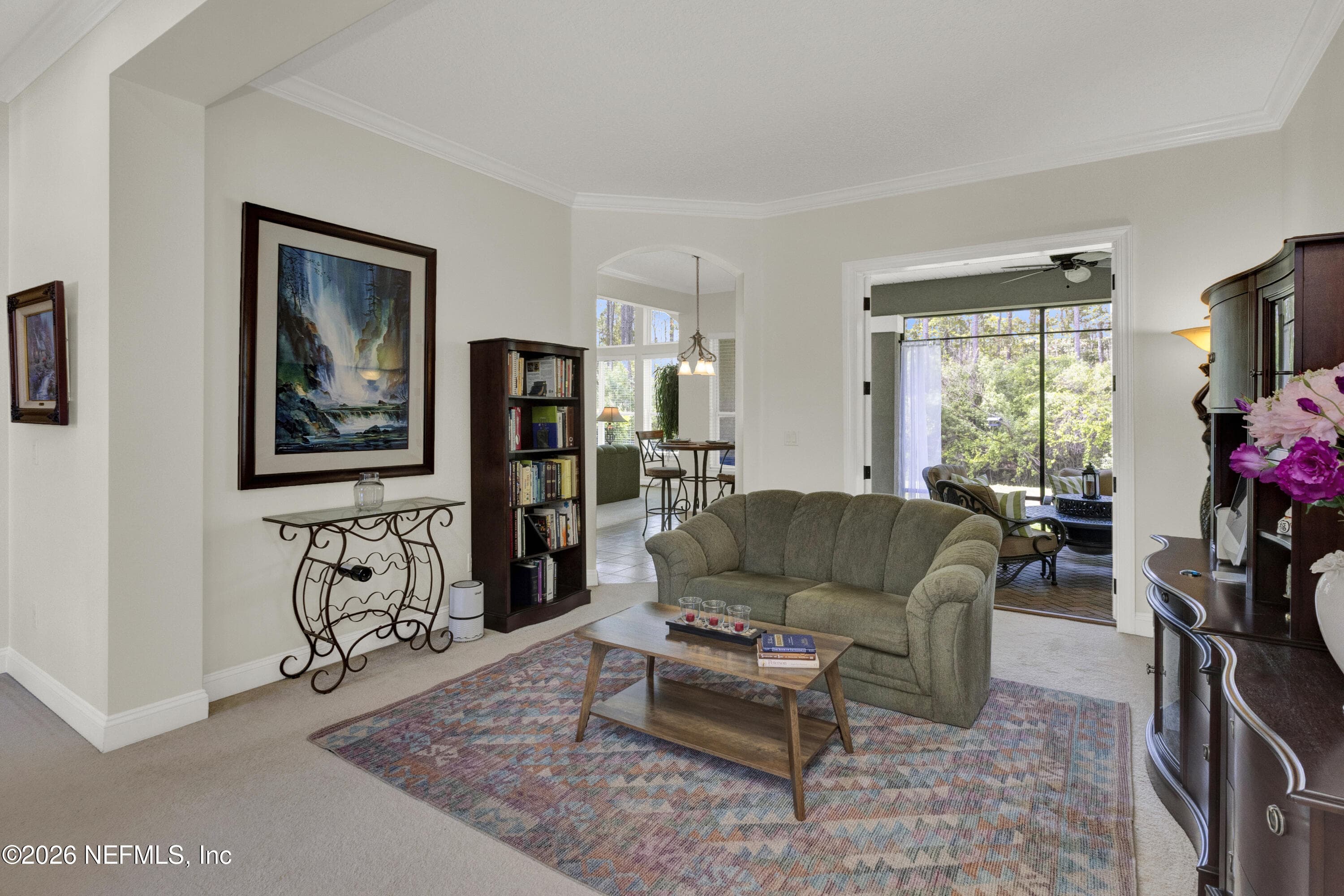 Living room with access to lanai — 510 PORTSMOUTH BAY Avenue, Ponte Vedra, FL 32081