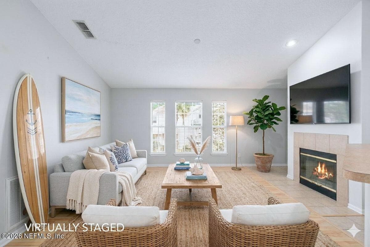 Furnished Living Virtually Staged — 37 JARDIN DE MER Place 37, Jacksonville Beach, FL 32250