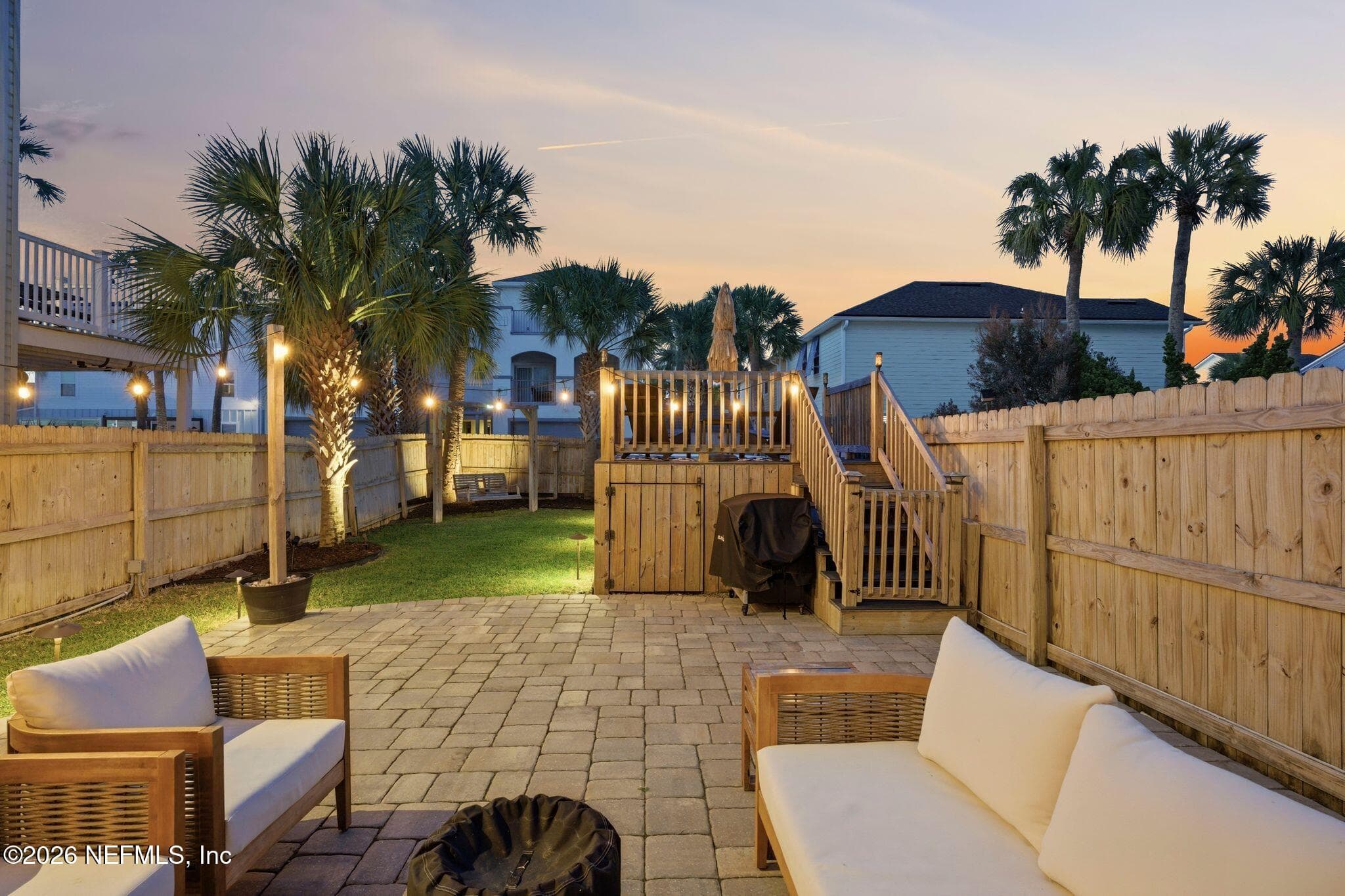 Twilight backyard — 209 7TH Avenue S, Jacksonville Beach, FL 32250