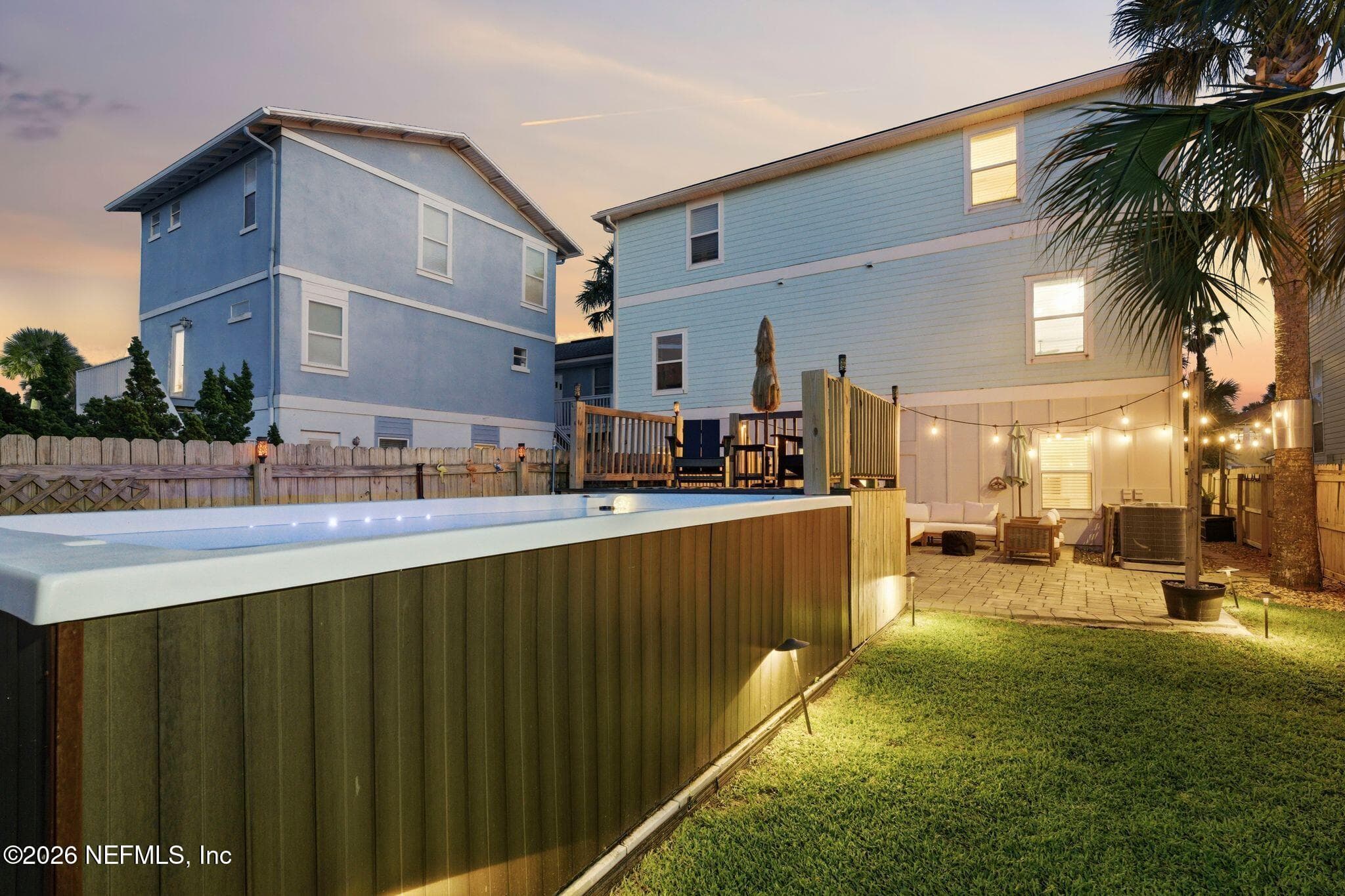Twilight backyard — 209 7TH Avenue S, Jacksonville Beach, FL 32250