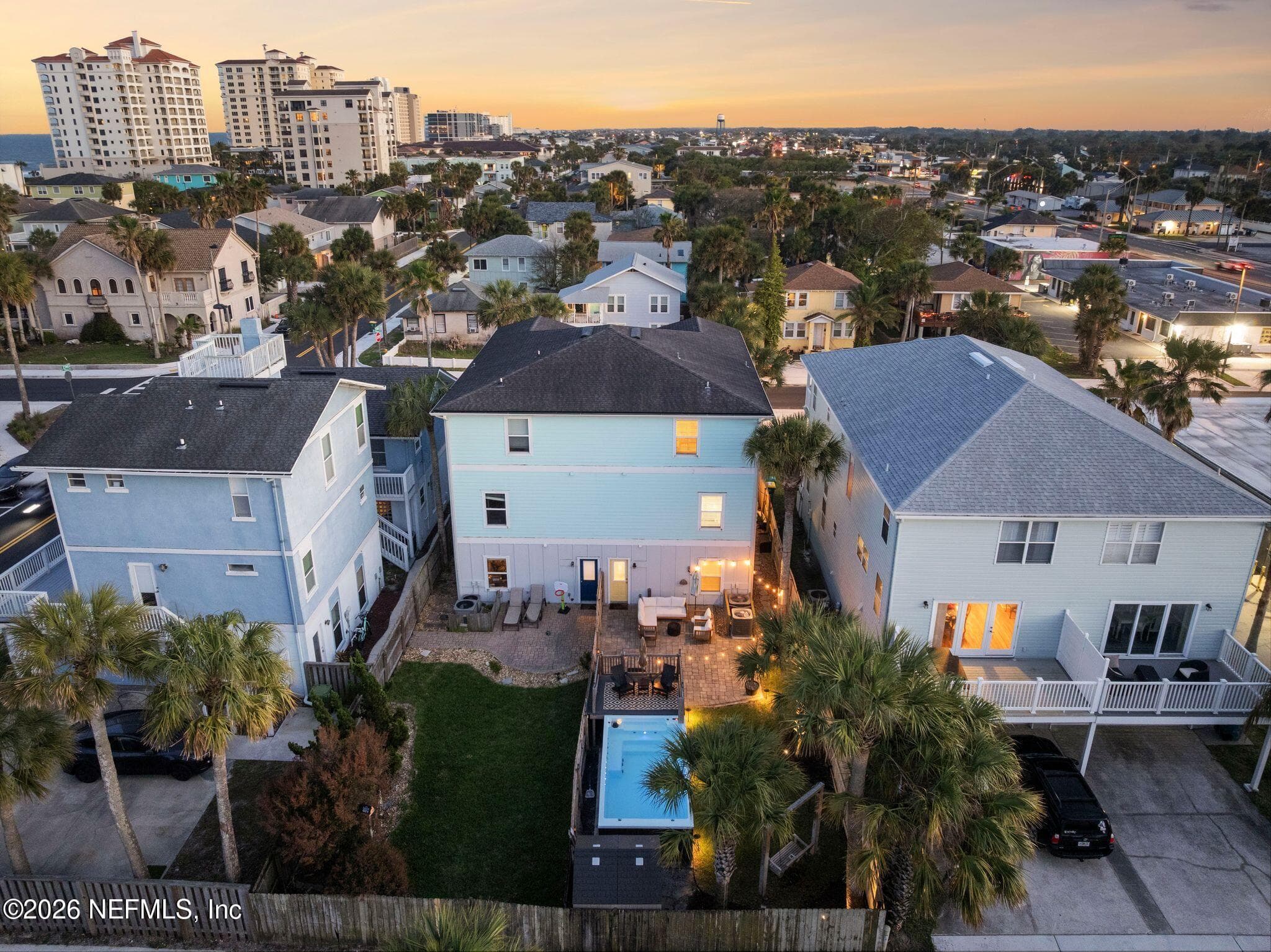 Twilight drone — 209 7TH Avenue S, Jacksonville Beach, FL 32250