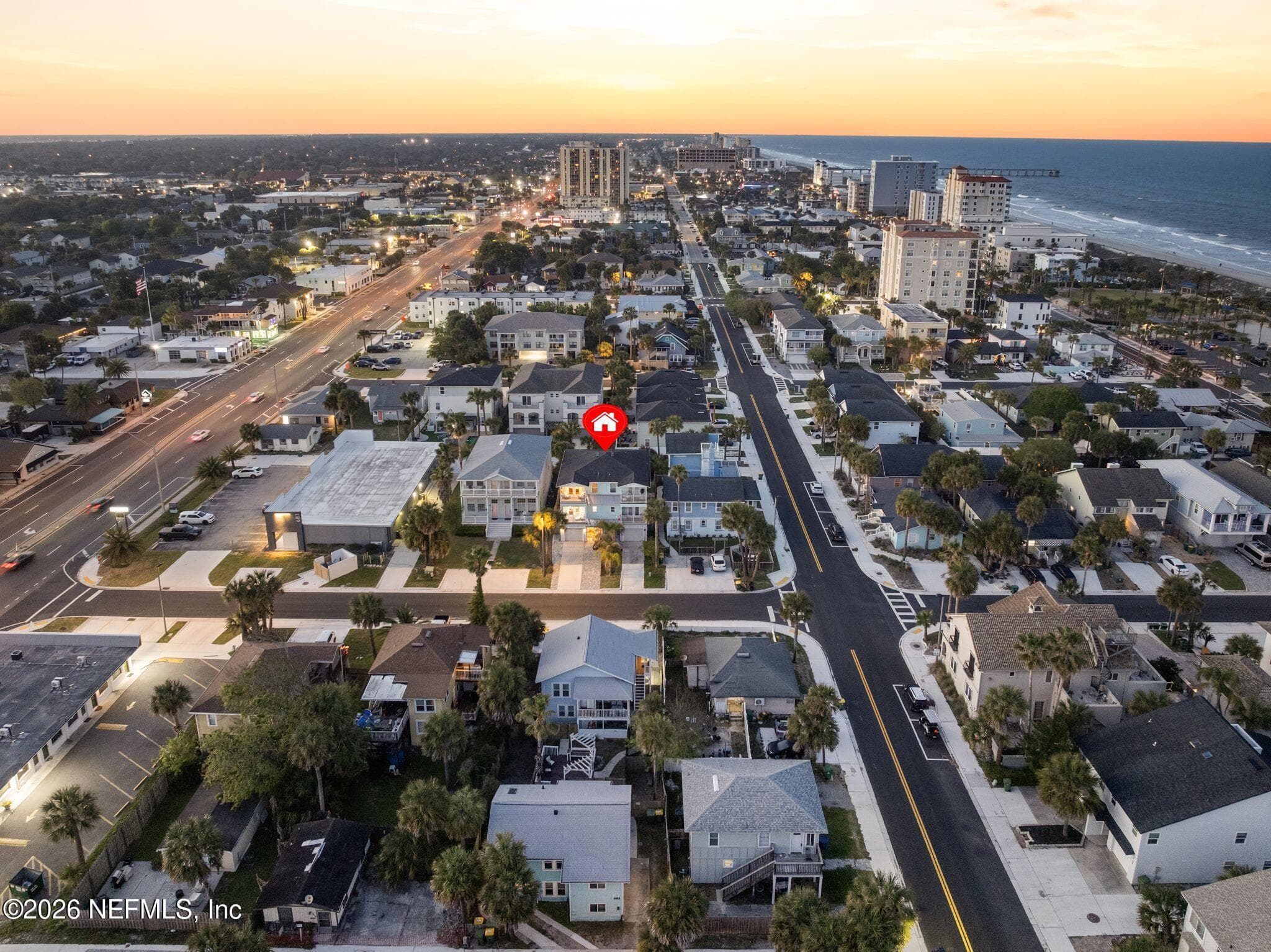 Twilight drone — 209 7TH Avenue S, Jacksonville Beach, FL 32250
