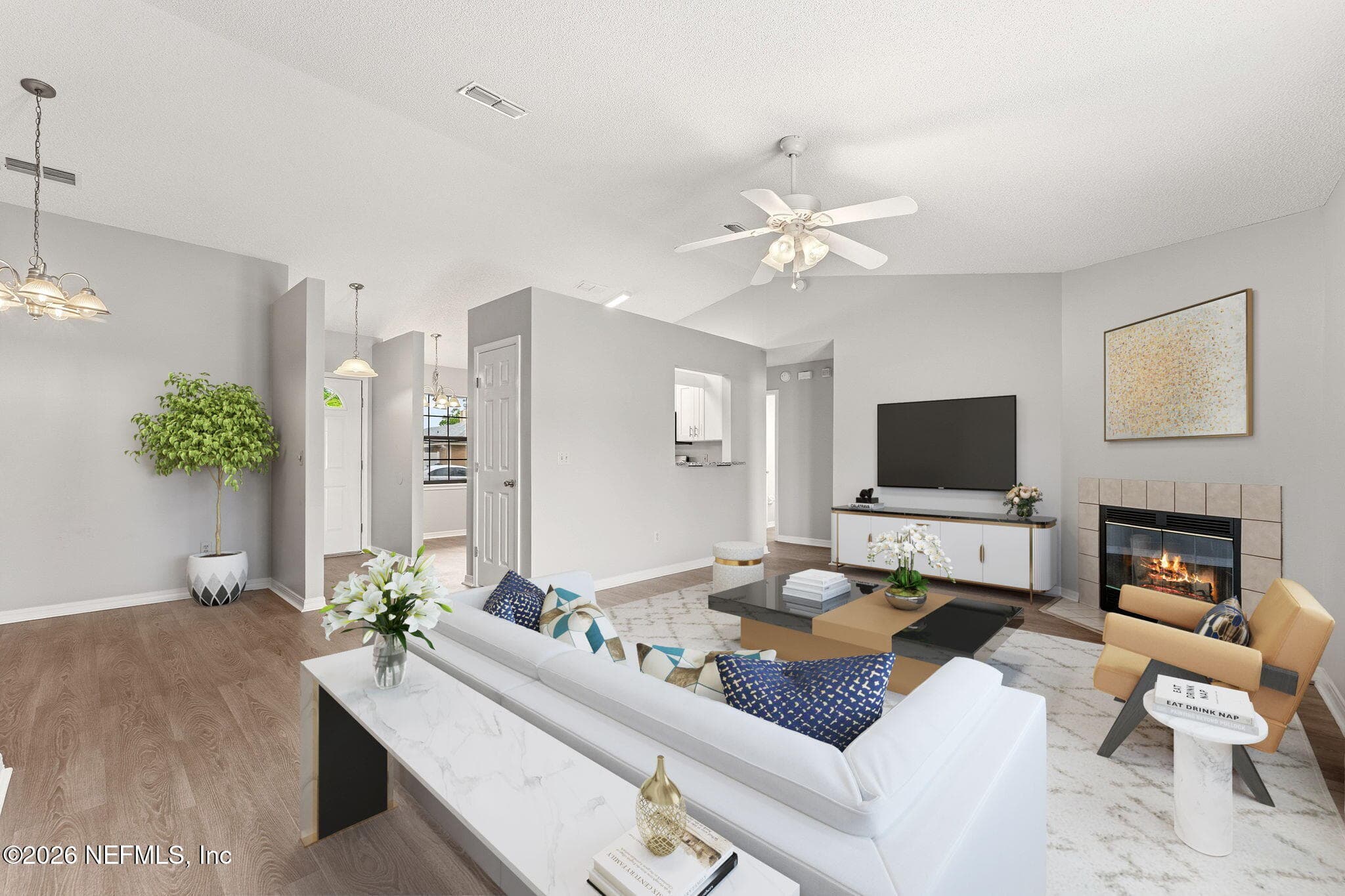 Living Room (virtually staged) — 7809 ALLSPICE Circle E, Jacksonville, FL 32244