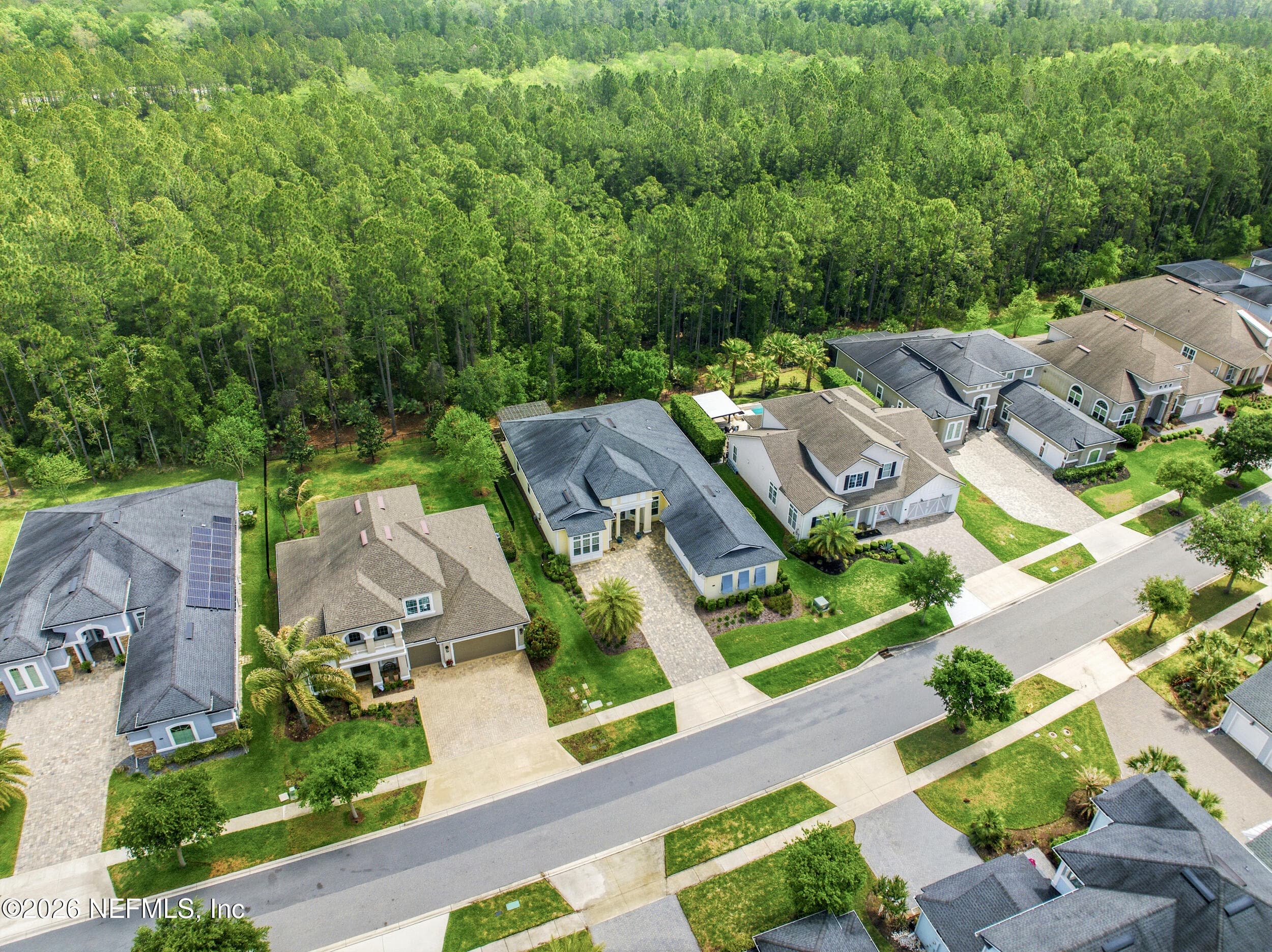 Aerial rear patio & preserve — 323 MAHI Drive, Ponte Vedra, FL 32081
