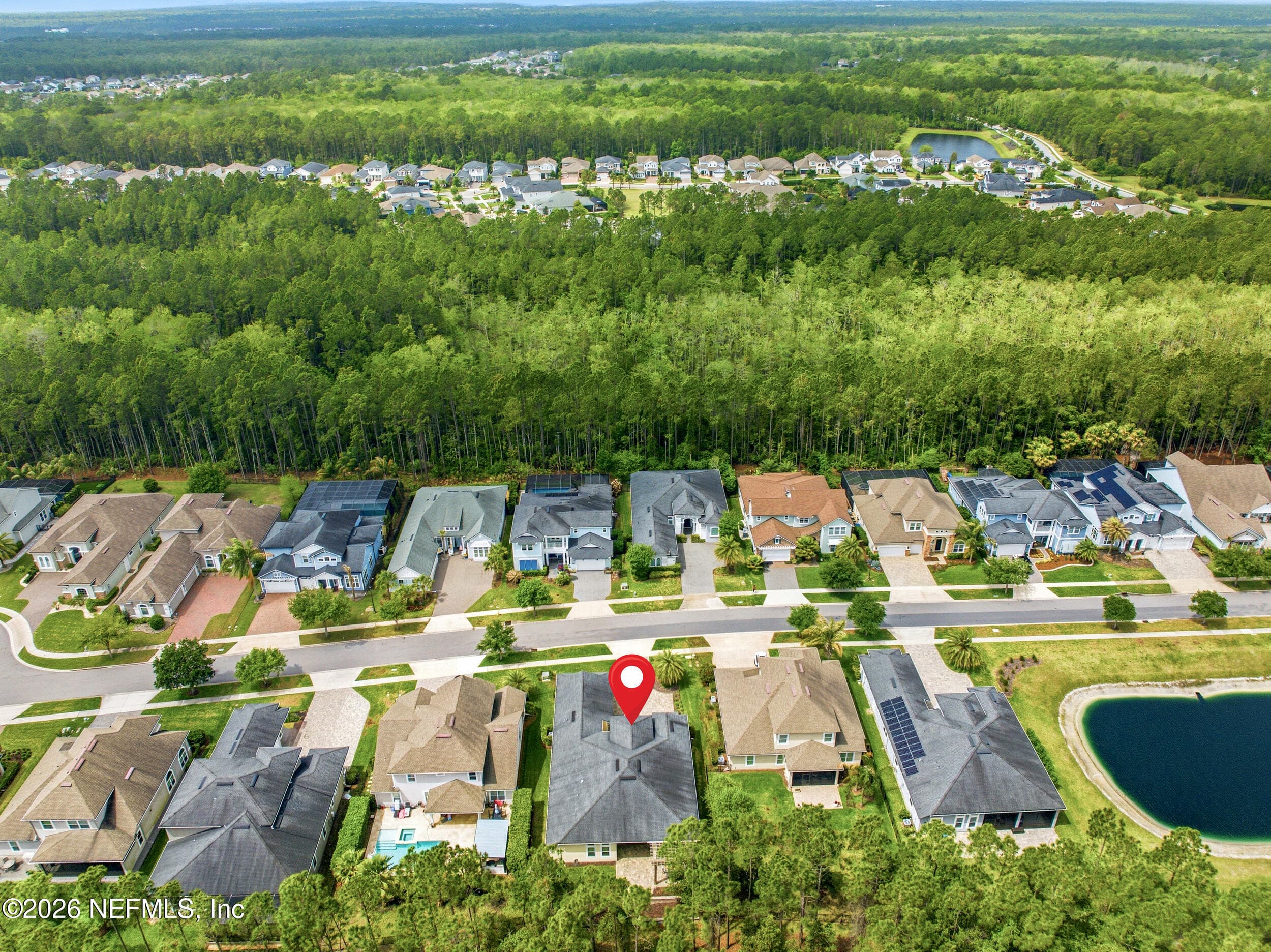 Aerial Coastal Oaks street — 323 MAHI Drive, Ponte Vedra, FL 32081