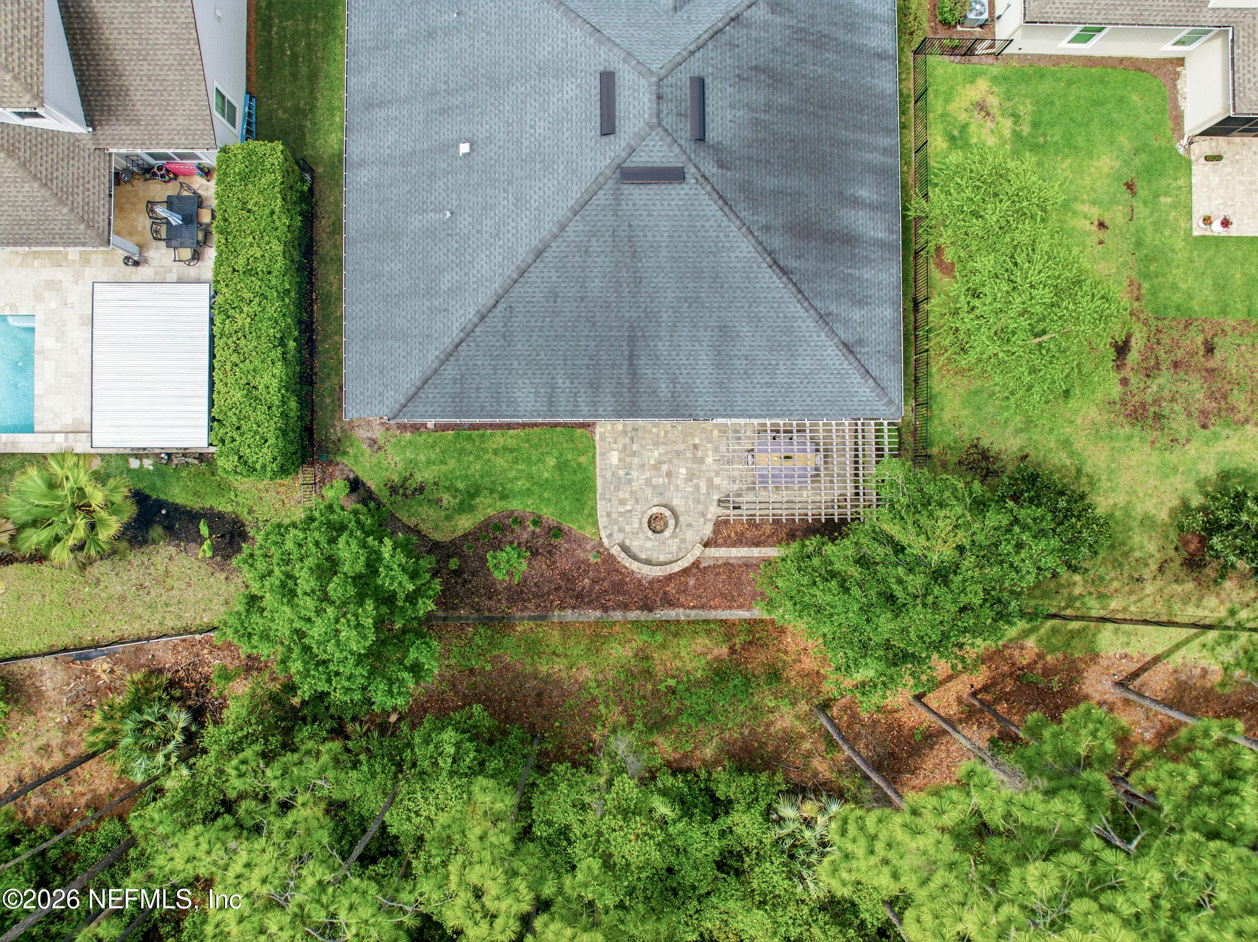 Aerial rear patio & preserve — 323 MAHI Drive, Ponte Vedra, FL 32081