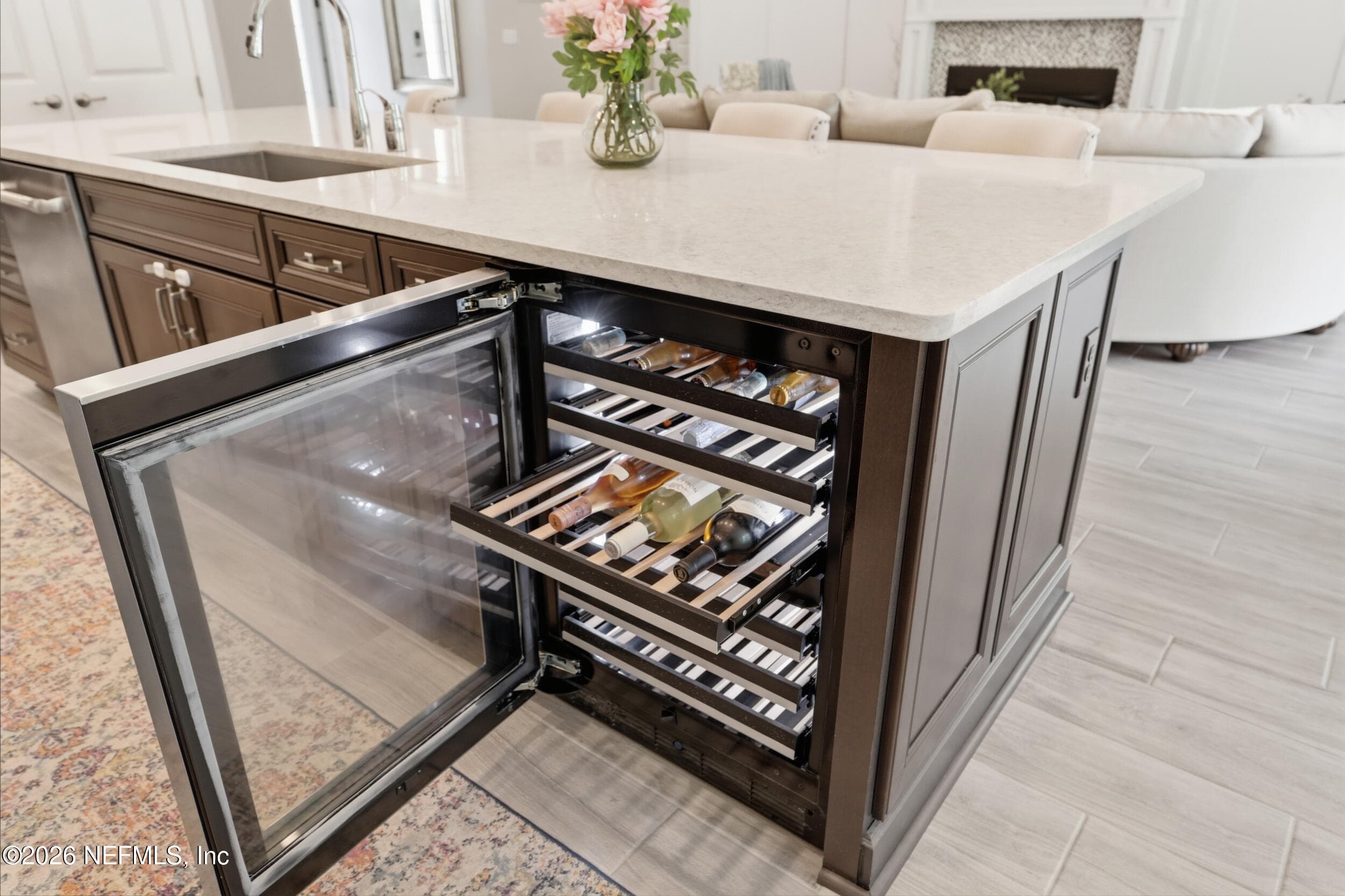 Island wine cooler & storage — 323 MAHI Drive, Ponte Vedra, FL 32081