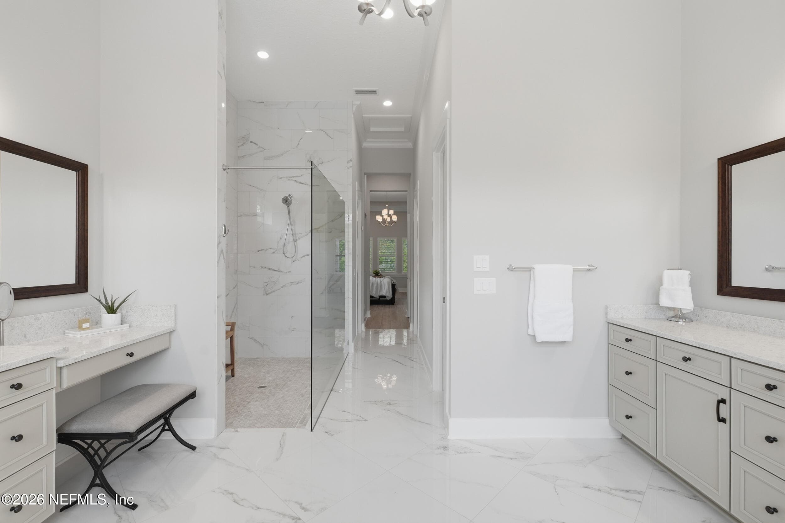 Primary bath porcelain floors — 323 MAHI Drive, Ponte Vedra, FL 32081